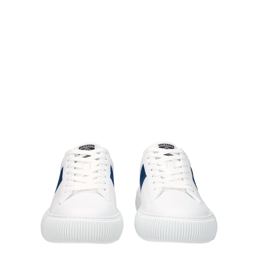 Baskets basses en cuir blanc Versace