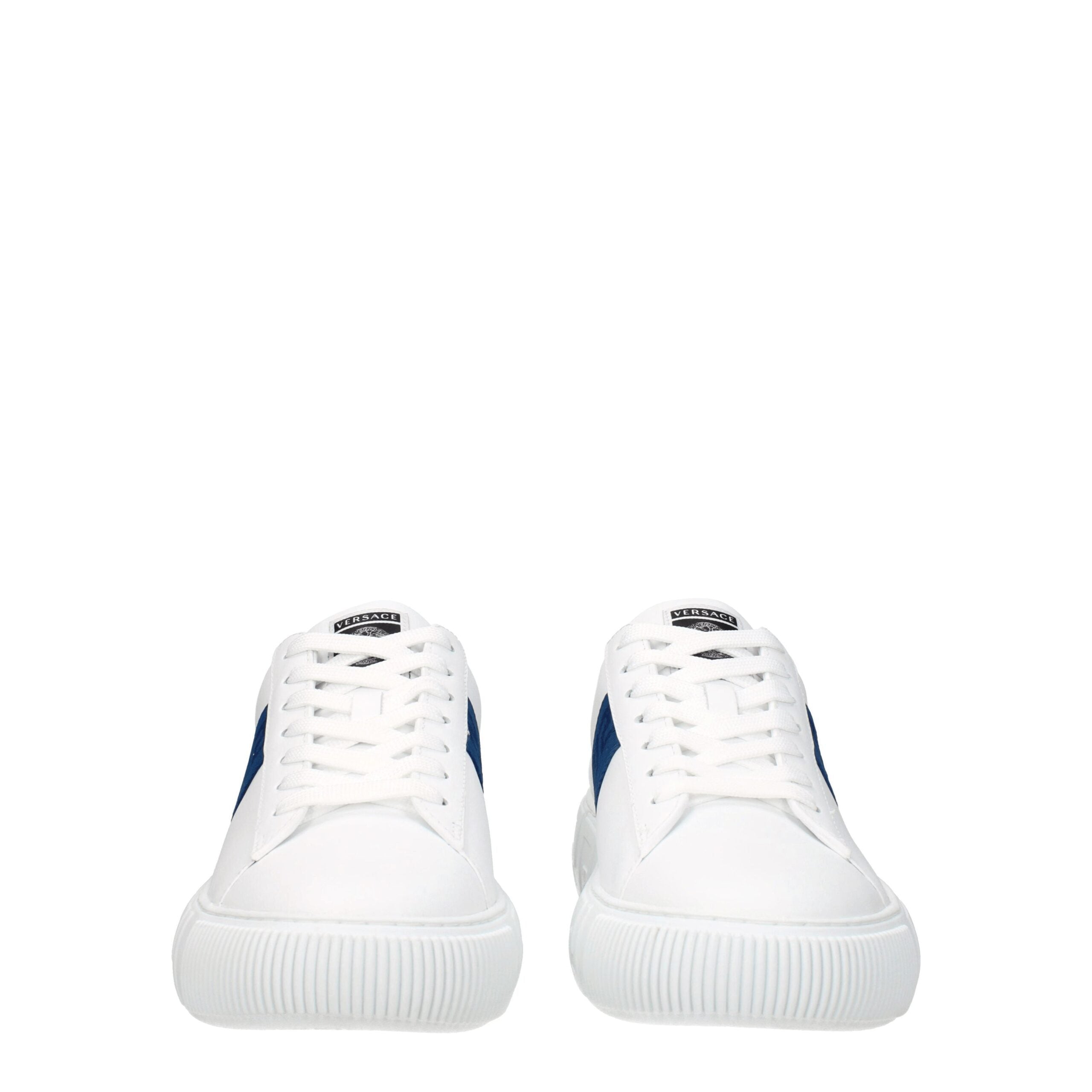Baskets basses en cuir blanc Versace