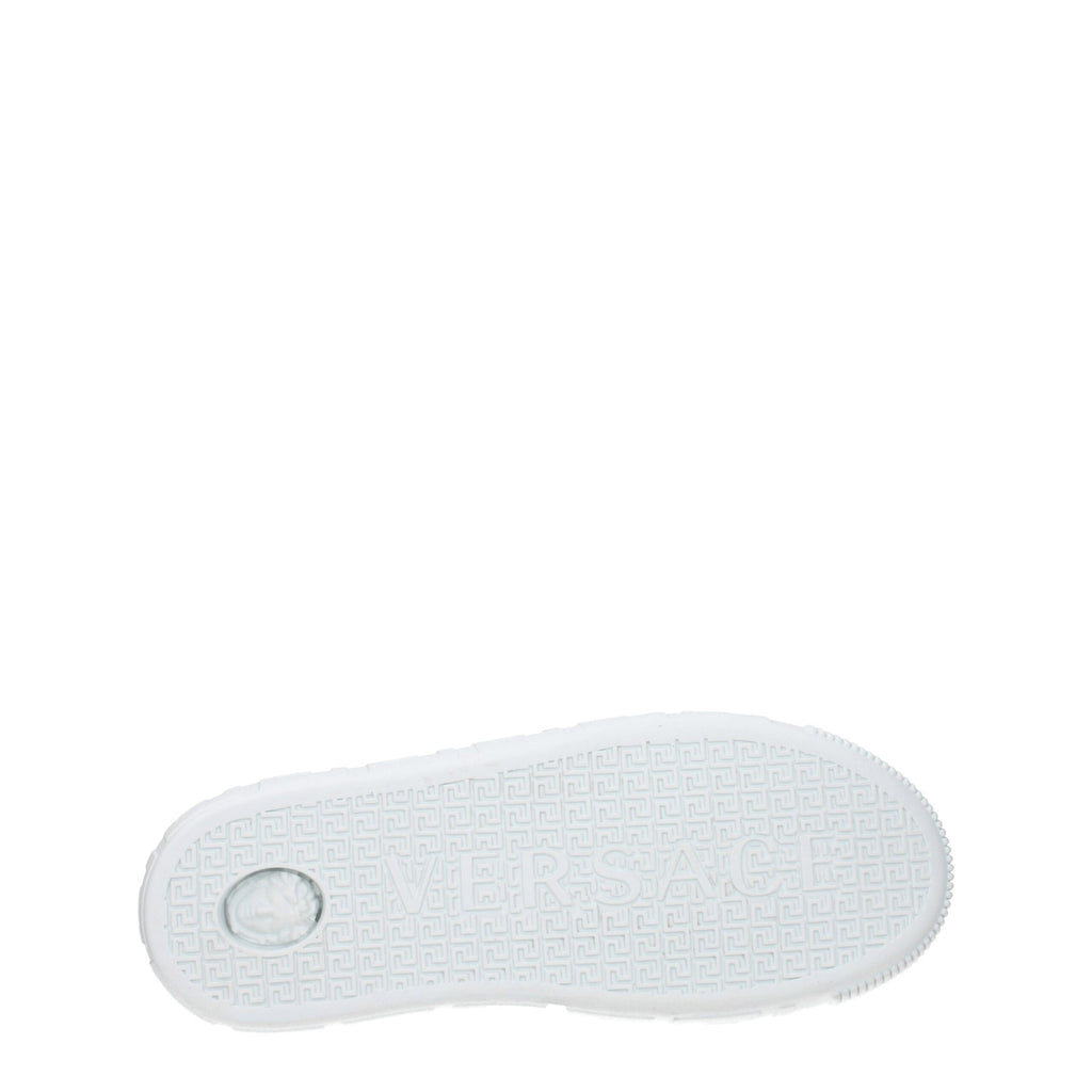 Baskets basses en cuir blanc Versace