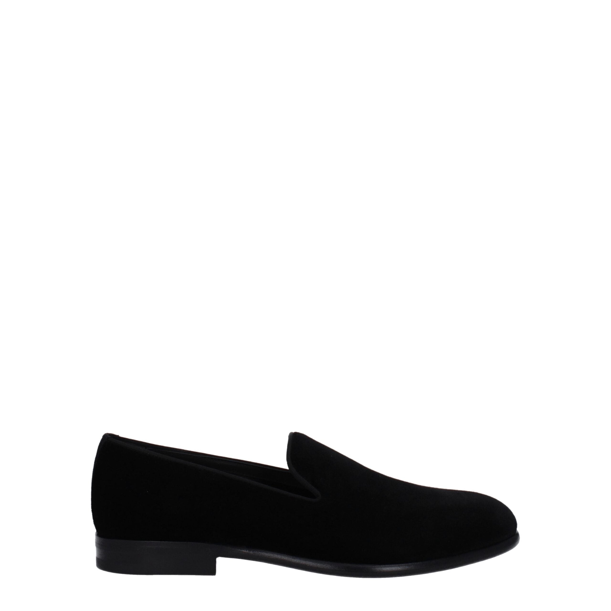 Mocassins à enfiler en velours noir Dolce & Gabbana