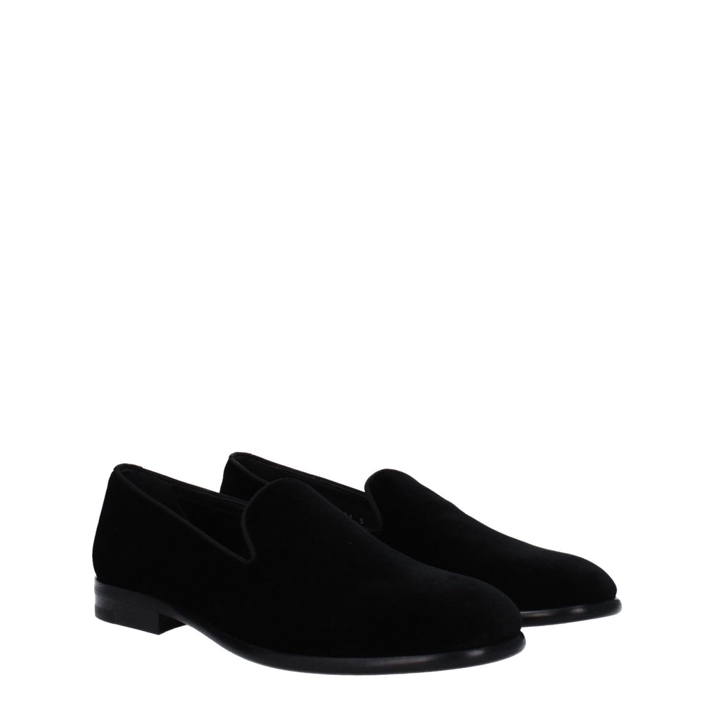 Mocassins à enfiler en velours noir Dolce & Gabbana
