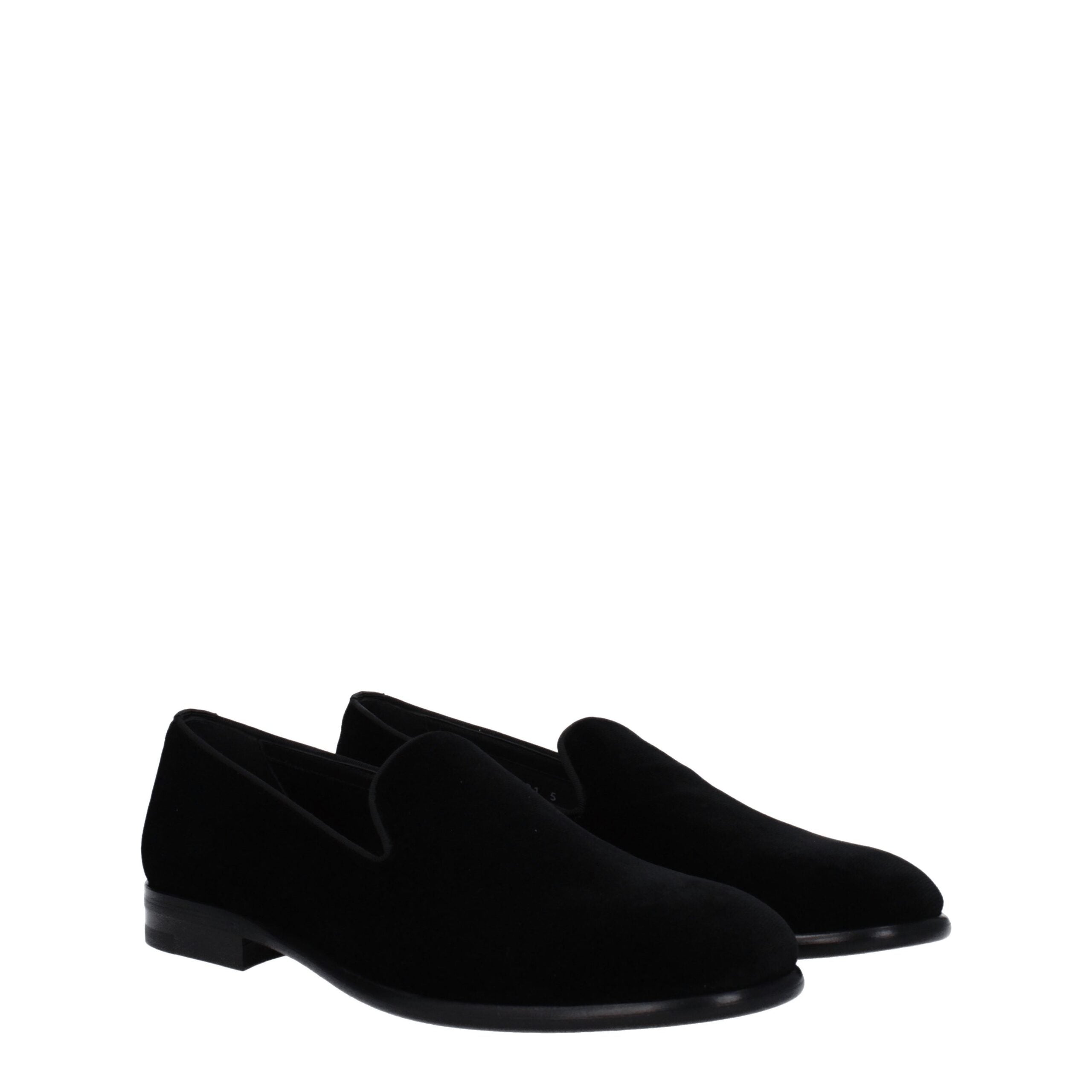 Mocassins à enfiler en velours noir Dolce & Gabbana