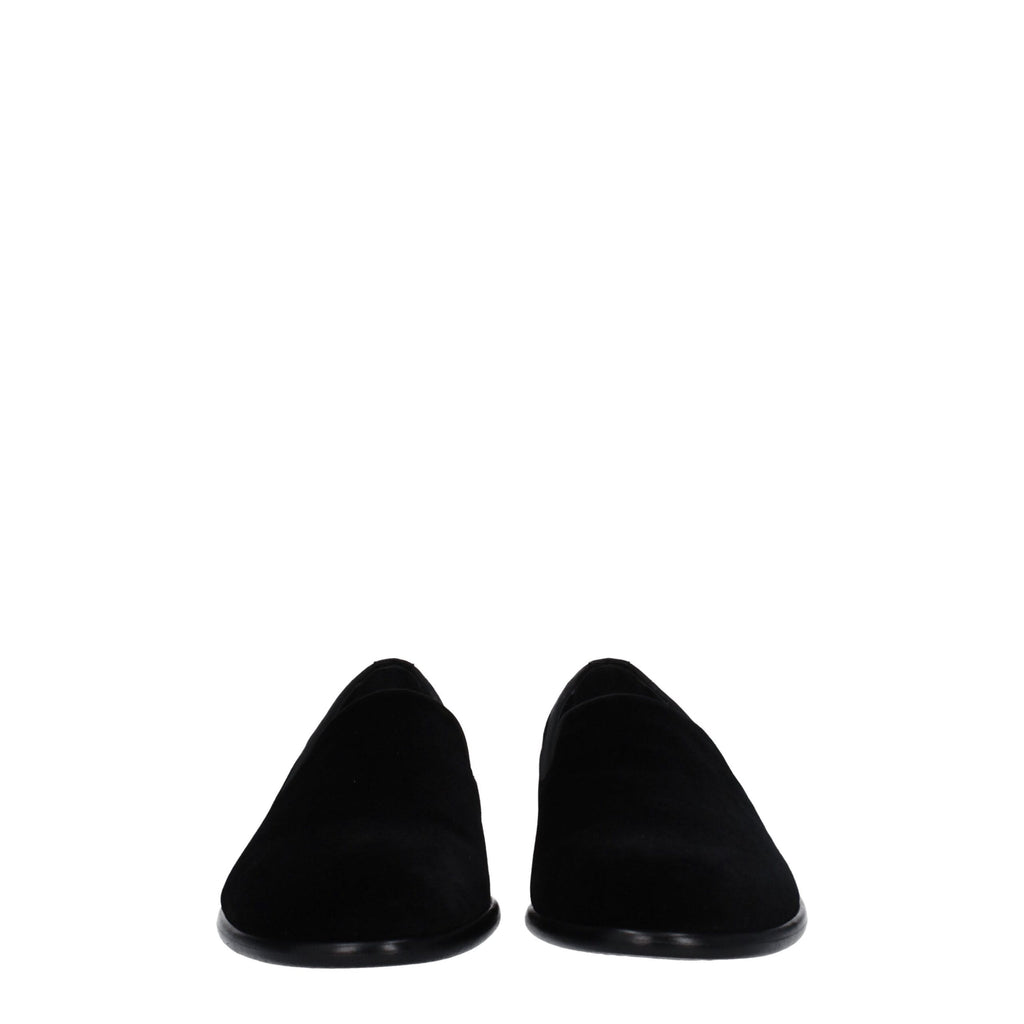 Mocassins à enfiler en velours noir Dolce & Gabbana