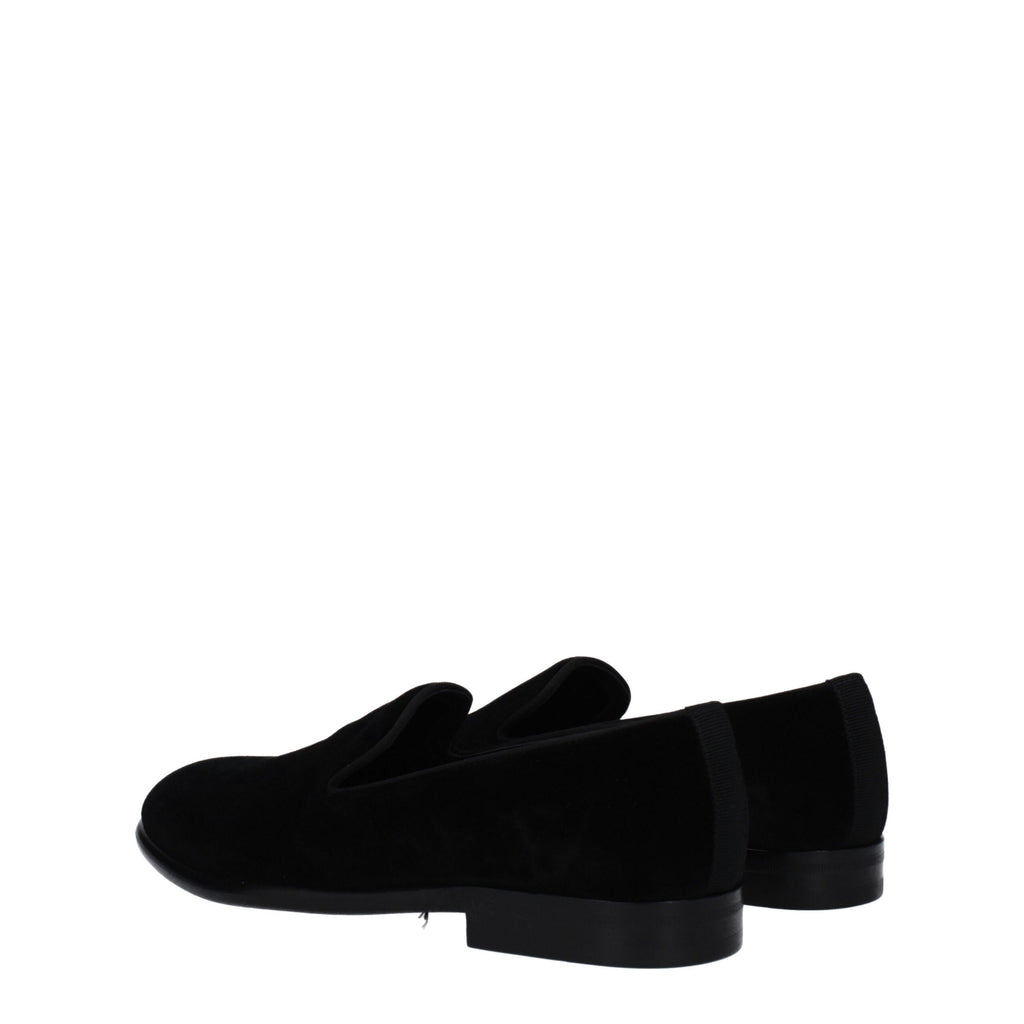 Mocassins à enfiler en velours noir Dolce & Gabbana