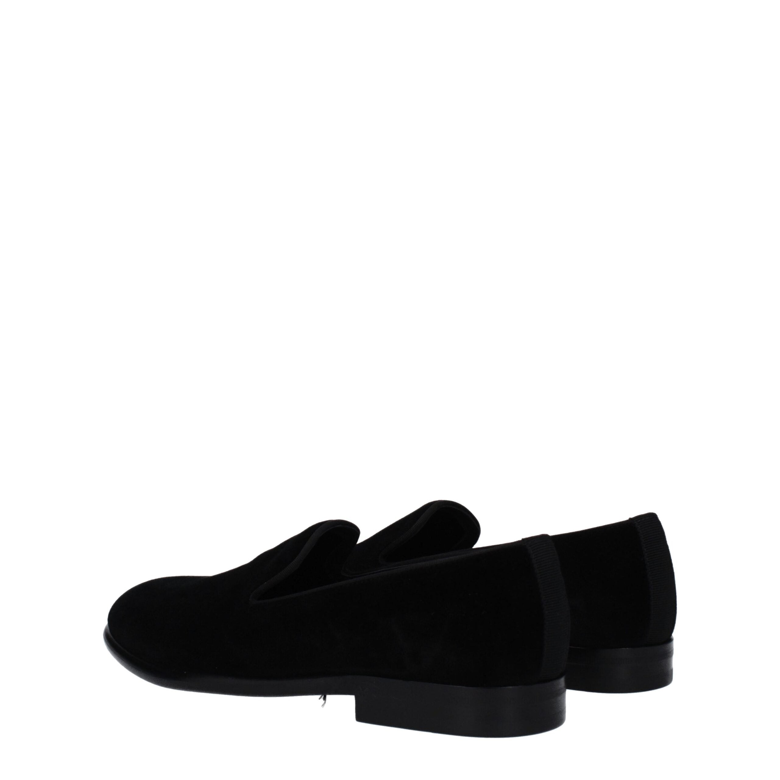 Mocassins à enfiler en velours noir Dolce & Gabbana