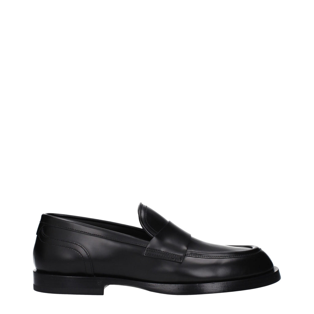 Mocassins à enfiler en cuir noir Dolce & Gabbana