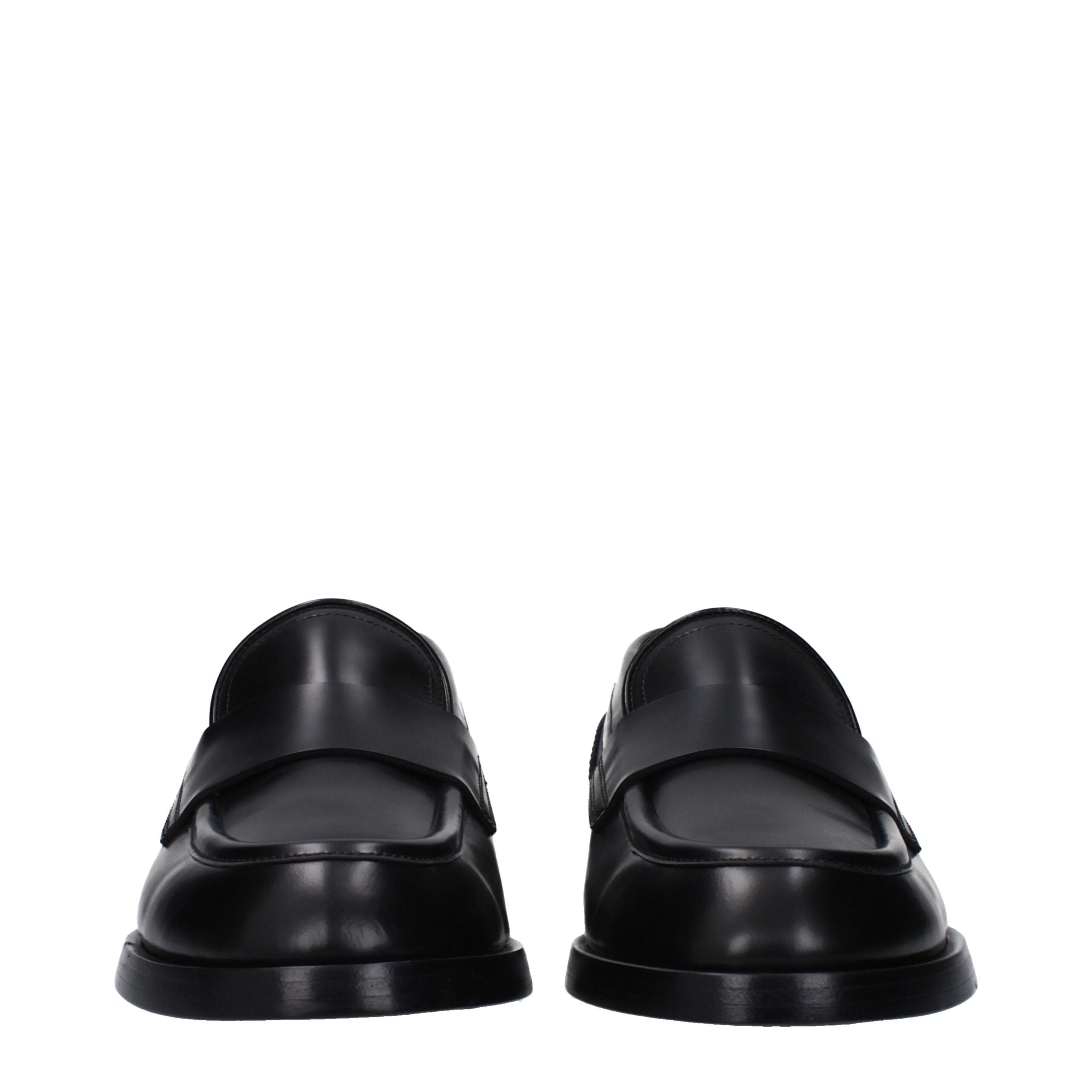 Mocassins à enfiler en cuir noir Dolce & Gabbana