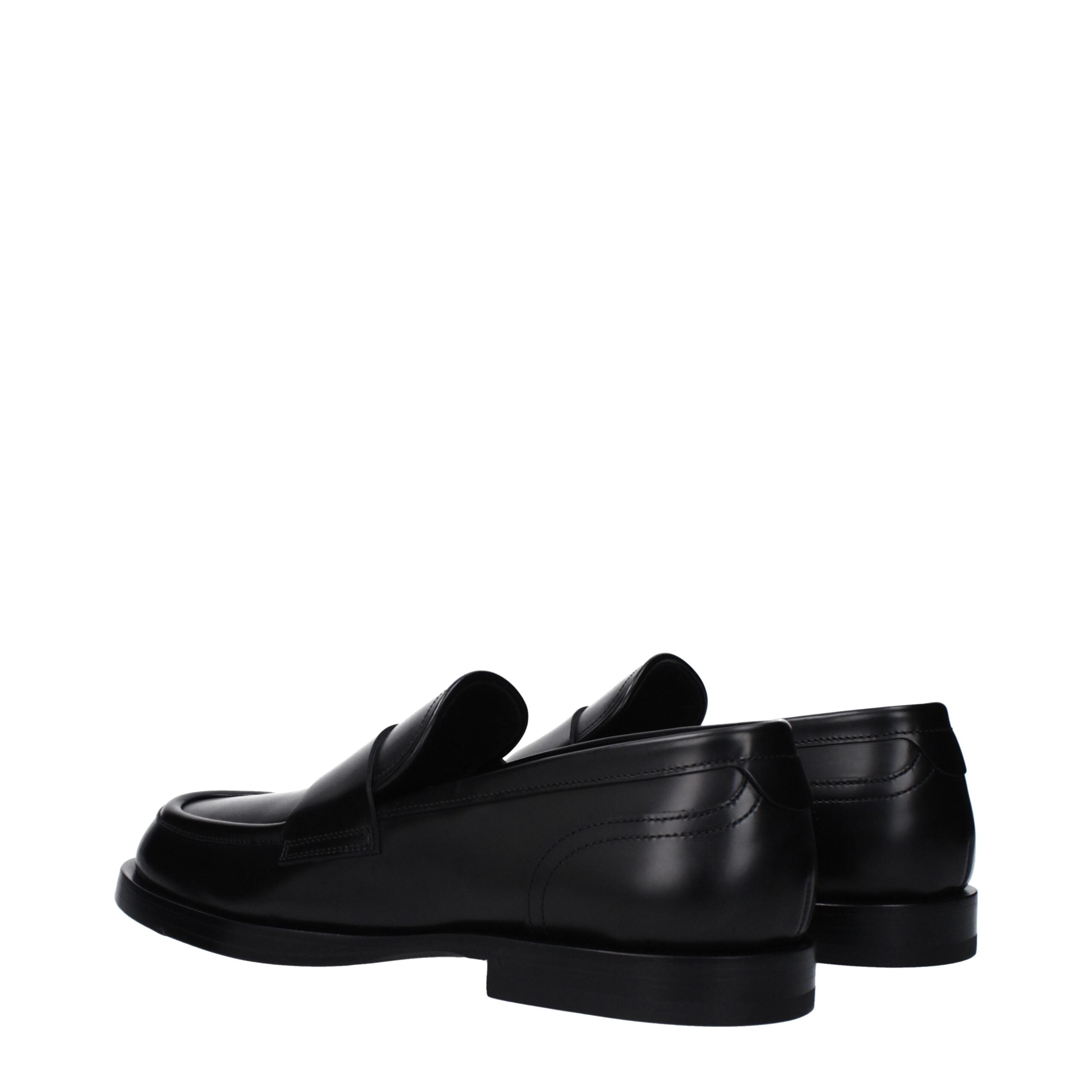 Mocassins à enfiler en cuir noir Dolce & Gabbana