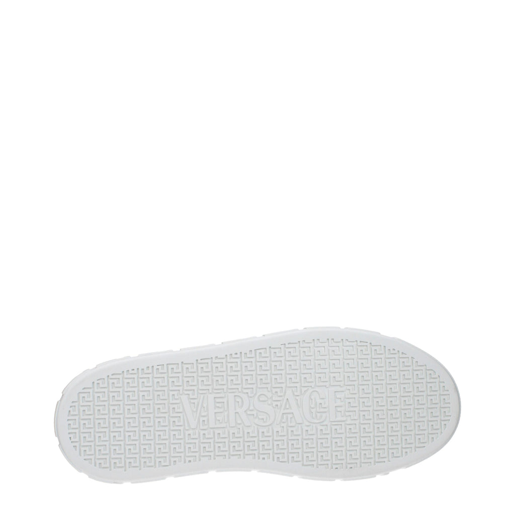 Versace White Leather Low Top Sneakers