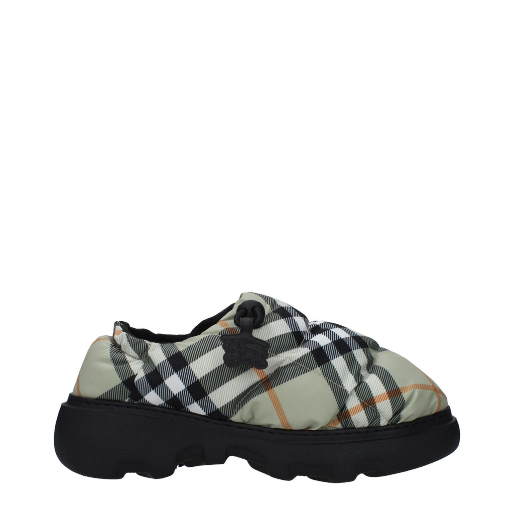 Mocassins à enfiler en tissu vert Burberry