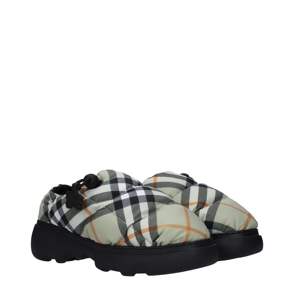 Mocassins à enfiler en tissu vert Burberry