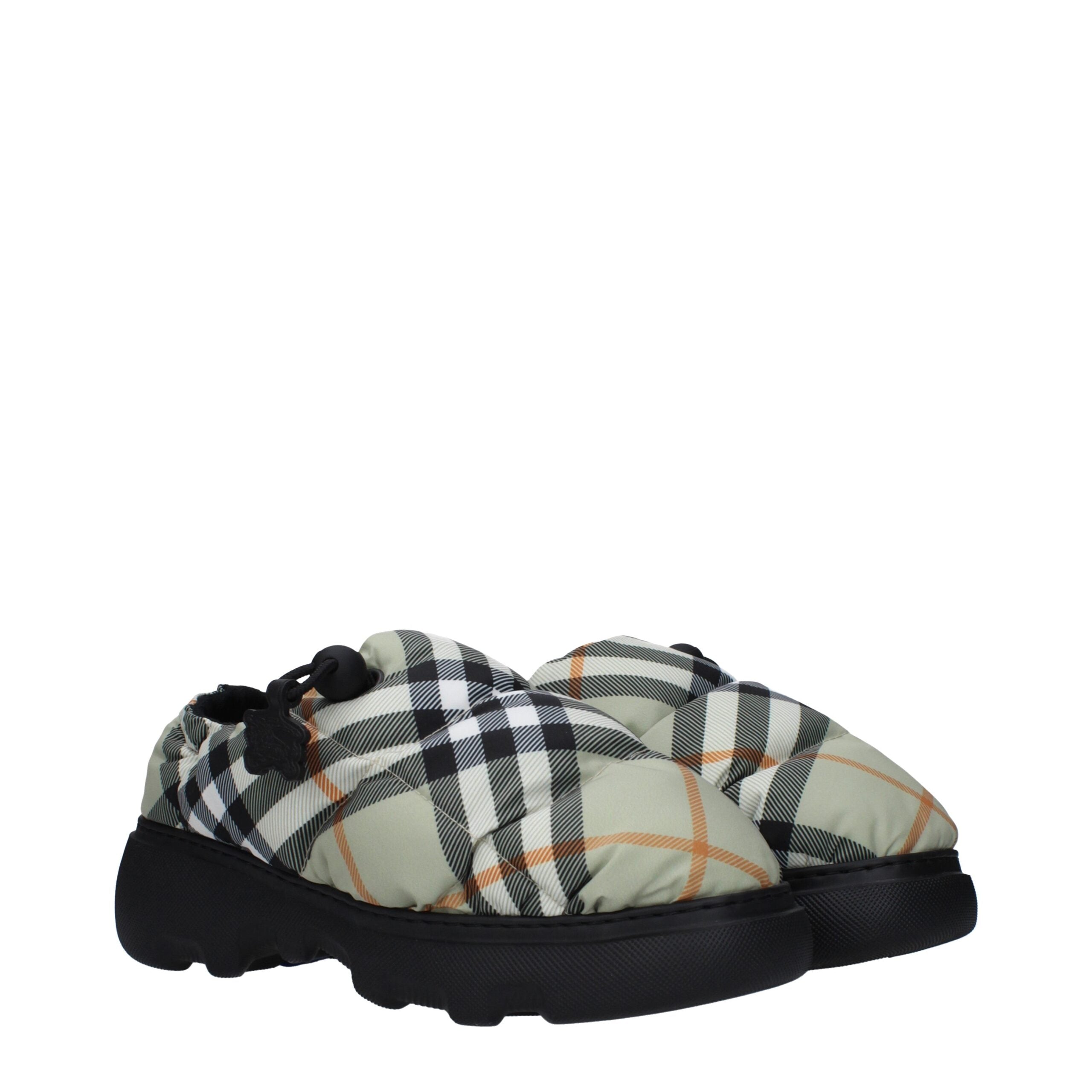 Mocassins à enfiler en tissu vert Burberry