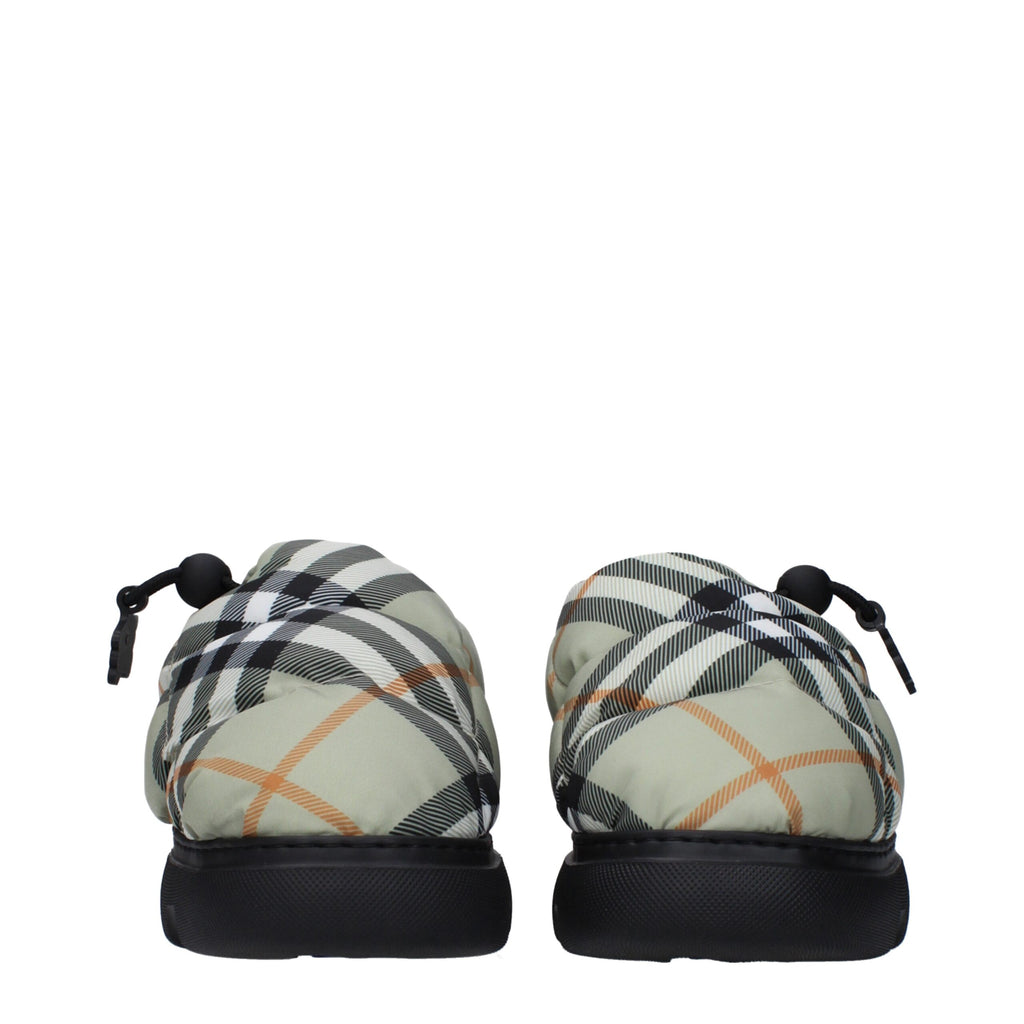 Mocassins à enfiler en tissu vert Burberry