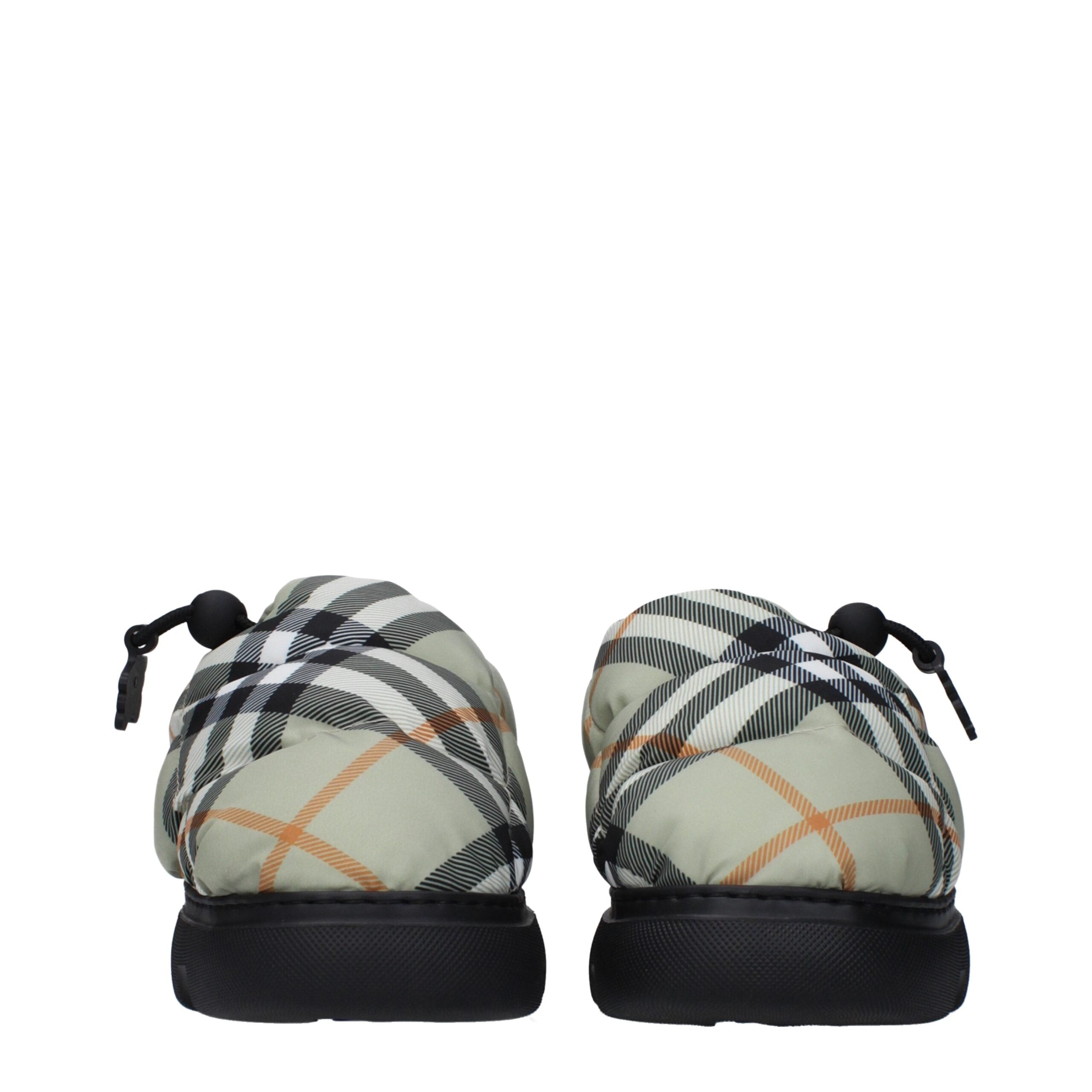 Mocassins à enfiler en tissu vert Burberry