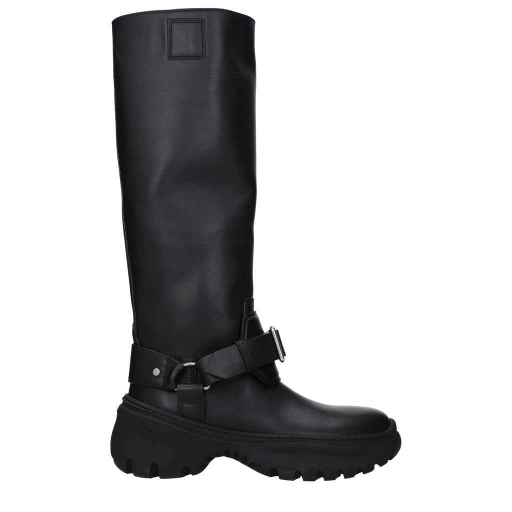 Bottes Burberry en cuir noir