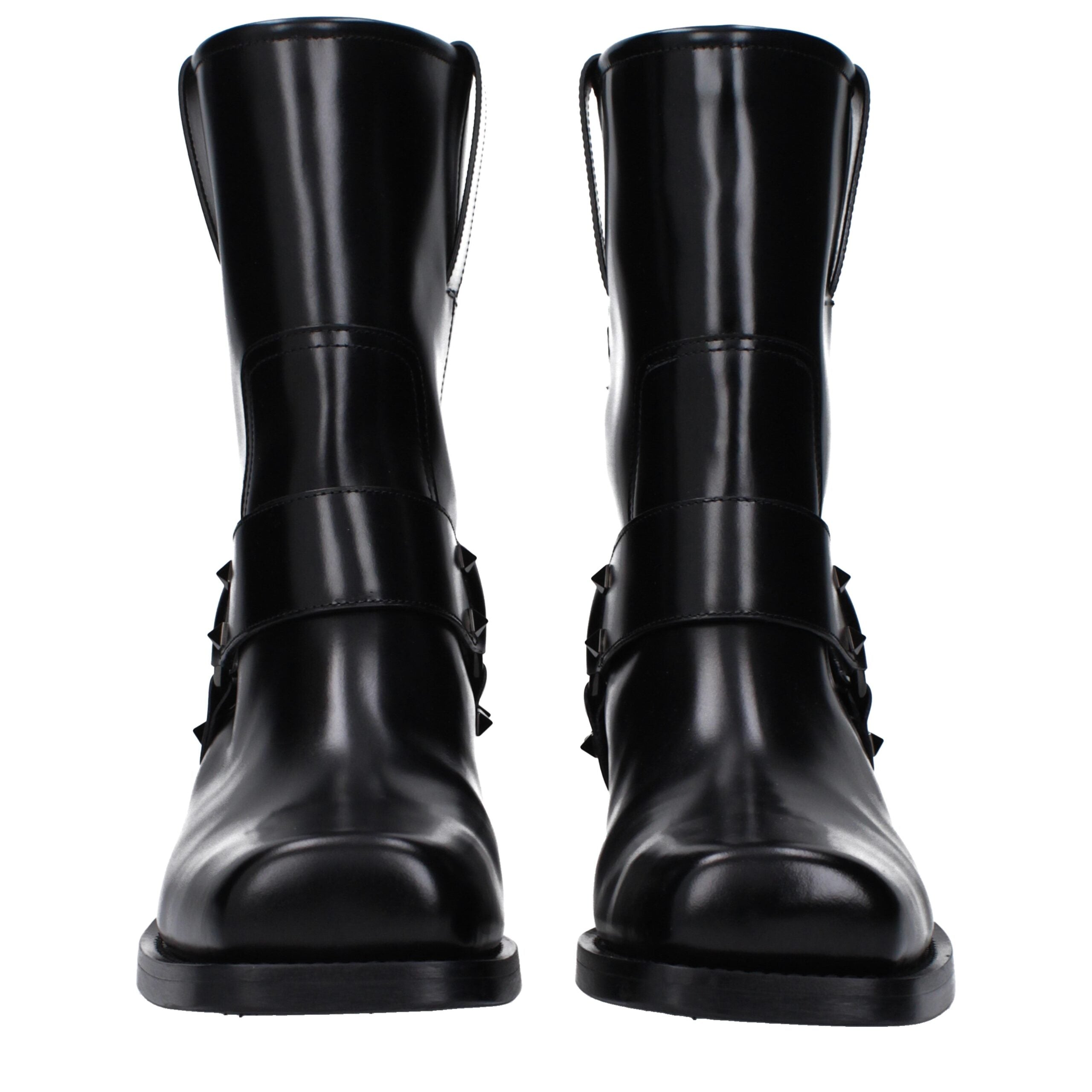 Bottines en cuir noir Valentino Garavani