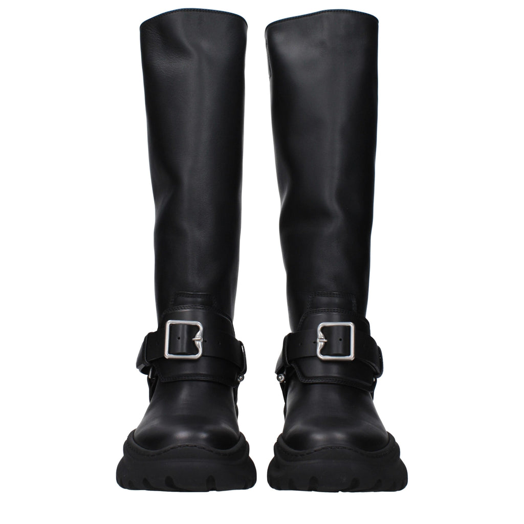 Bottes Burberry en cuir noir