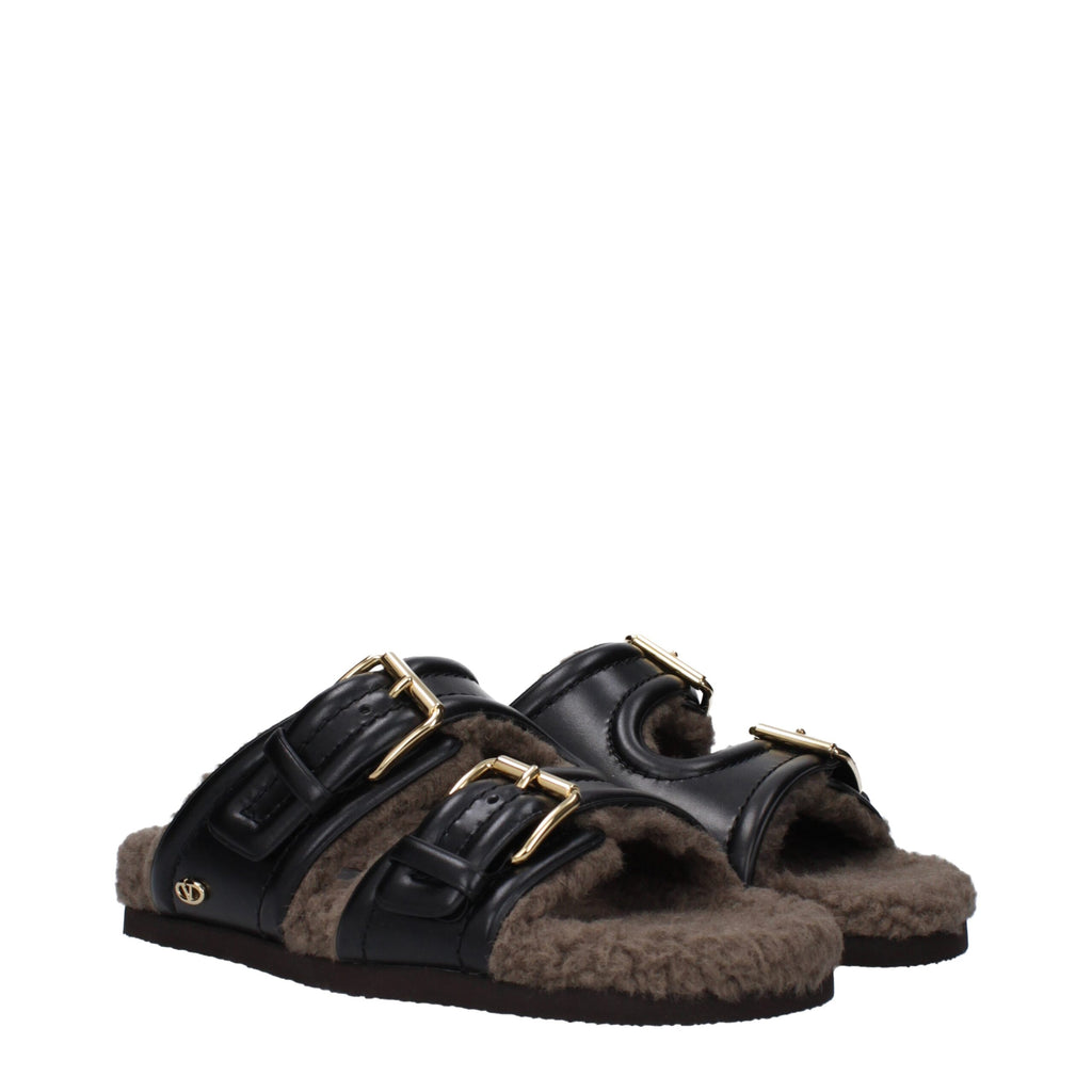 Mules Valentino Garavani en cuir noir