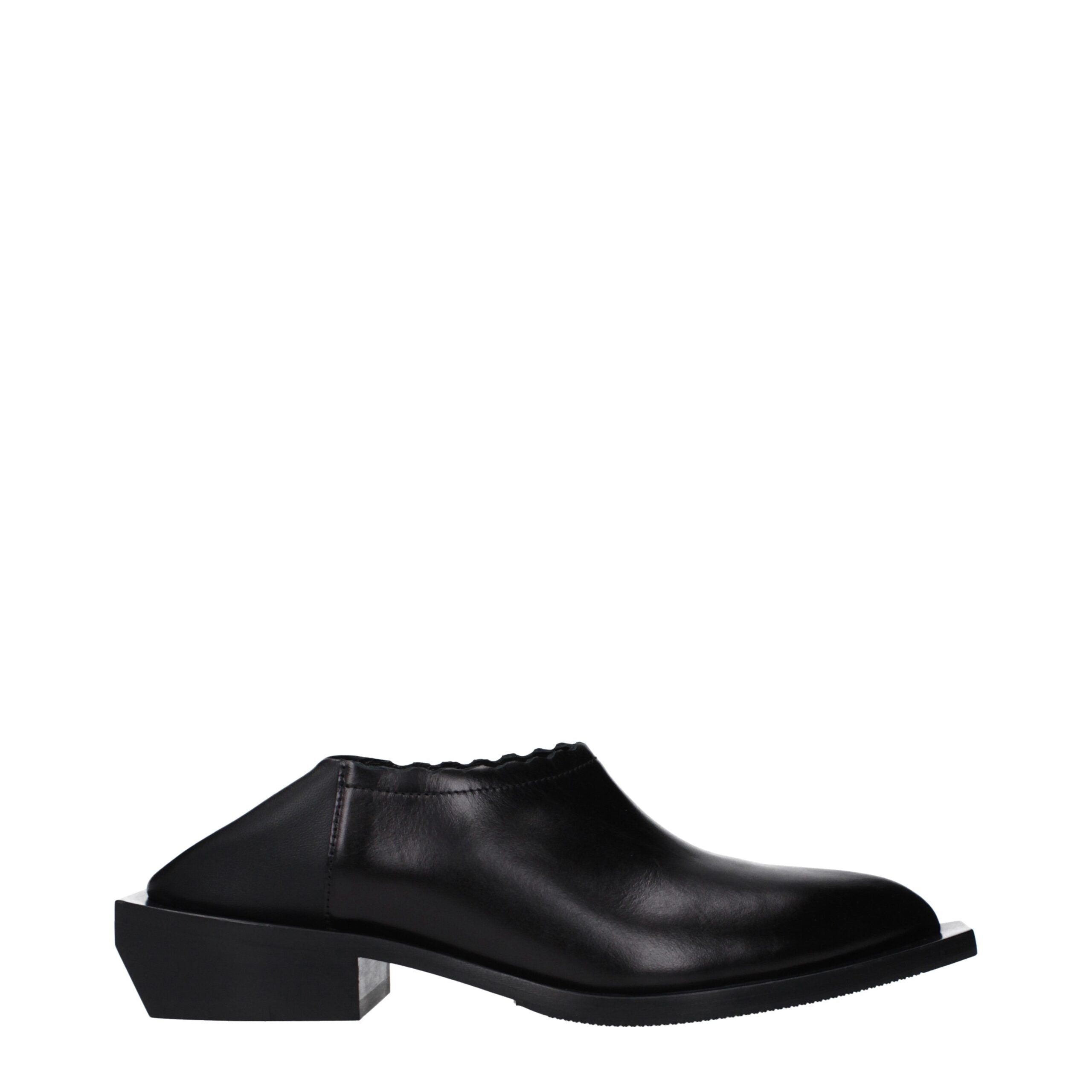 Moschino Mules en Cuir Noir