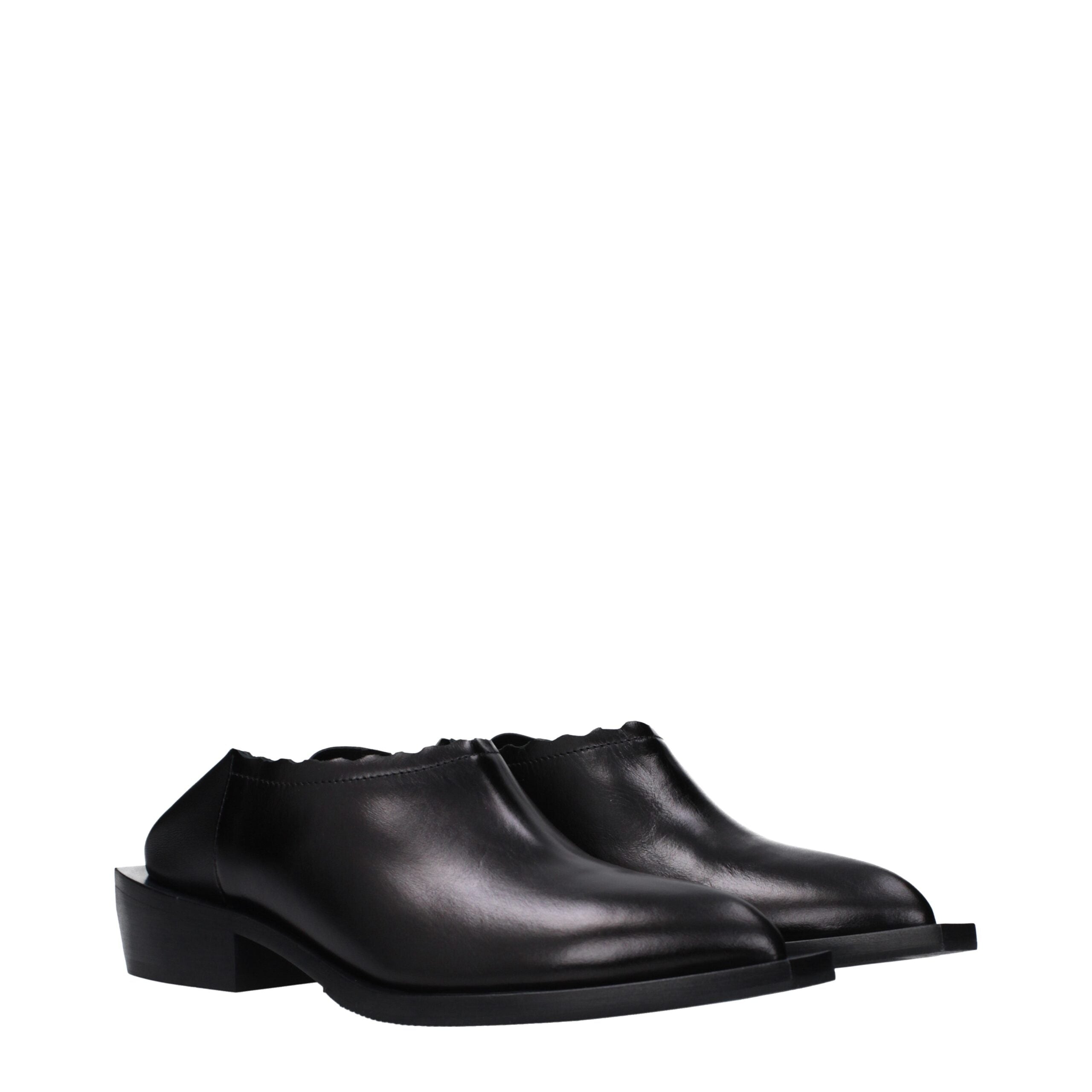 Moschino Mules en Cuir Noir