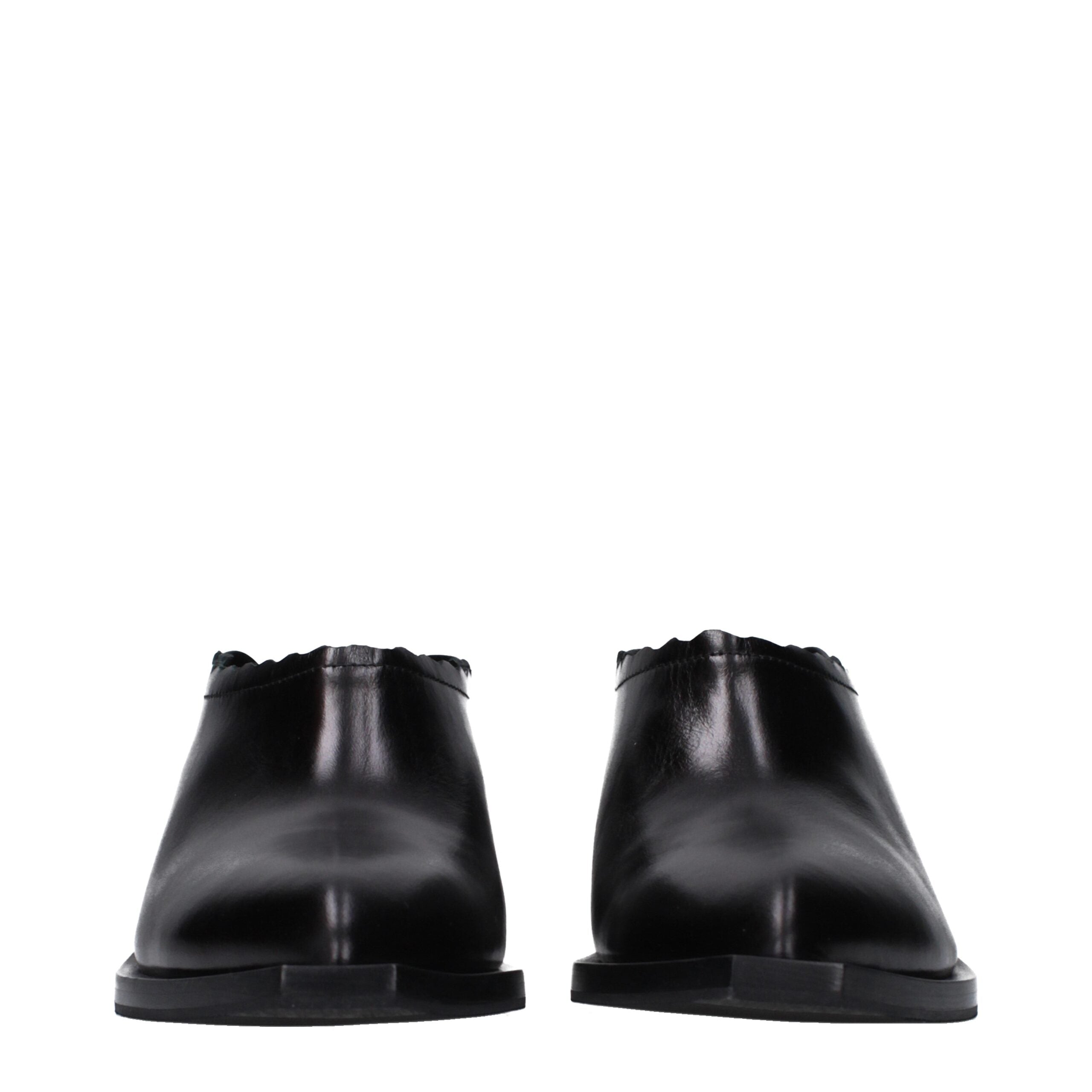 Moschino Mules en Cuir Noir