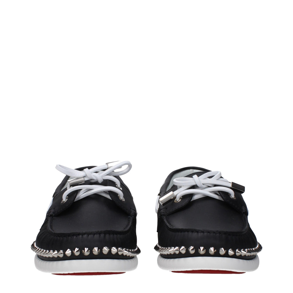 Mocassins à enfiler en cuir noir Christian Louboutin
