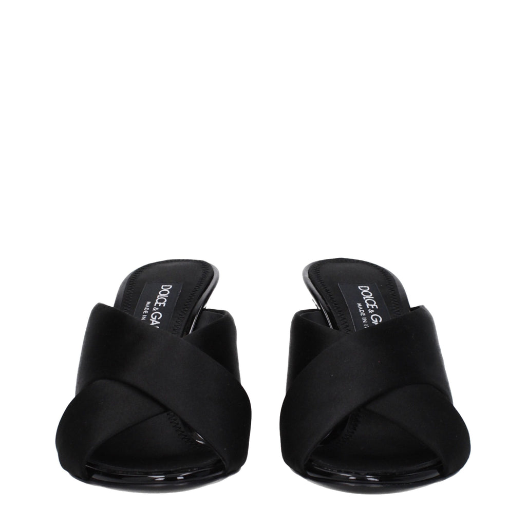 Sandales Dolce & Gabbana en satin noir à talon aiguille