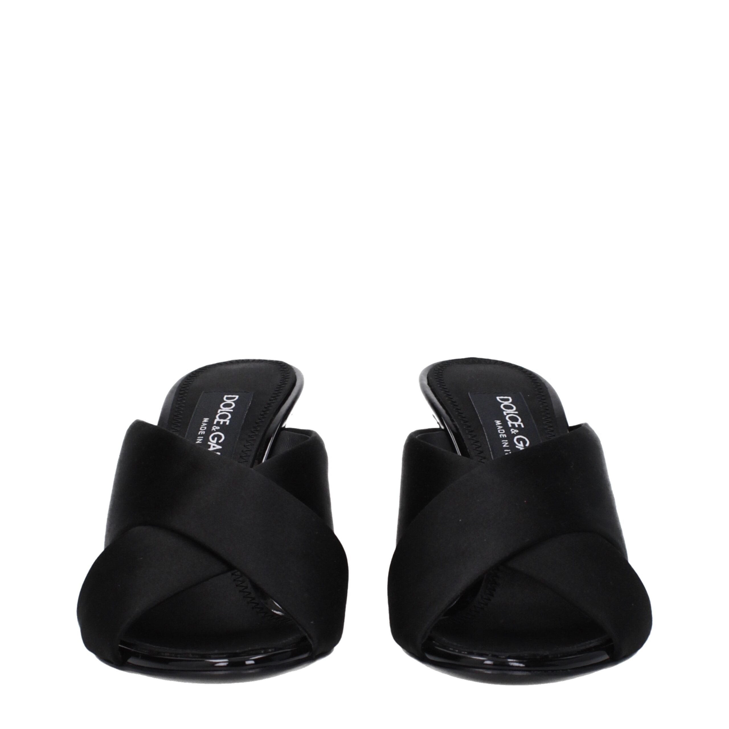 Sandales Dolce & Gabbana en satin noir à talon aiguille