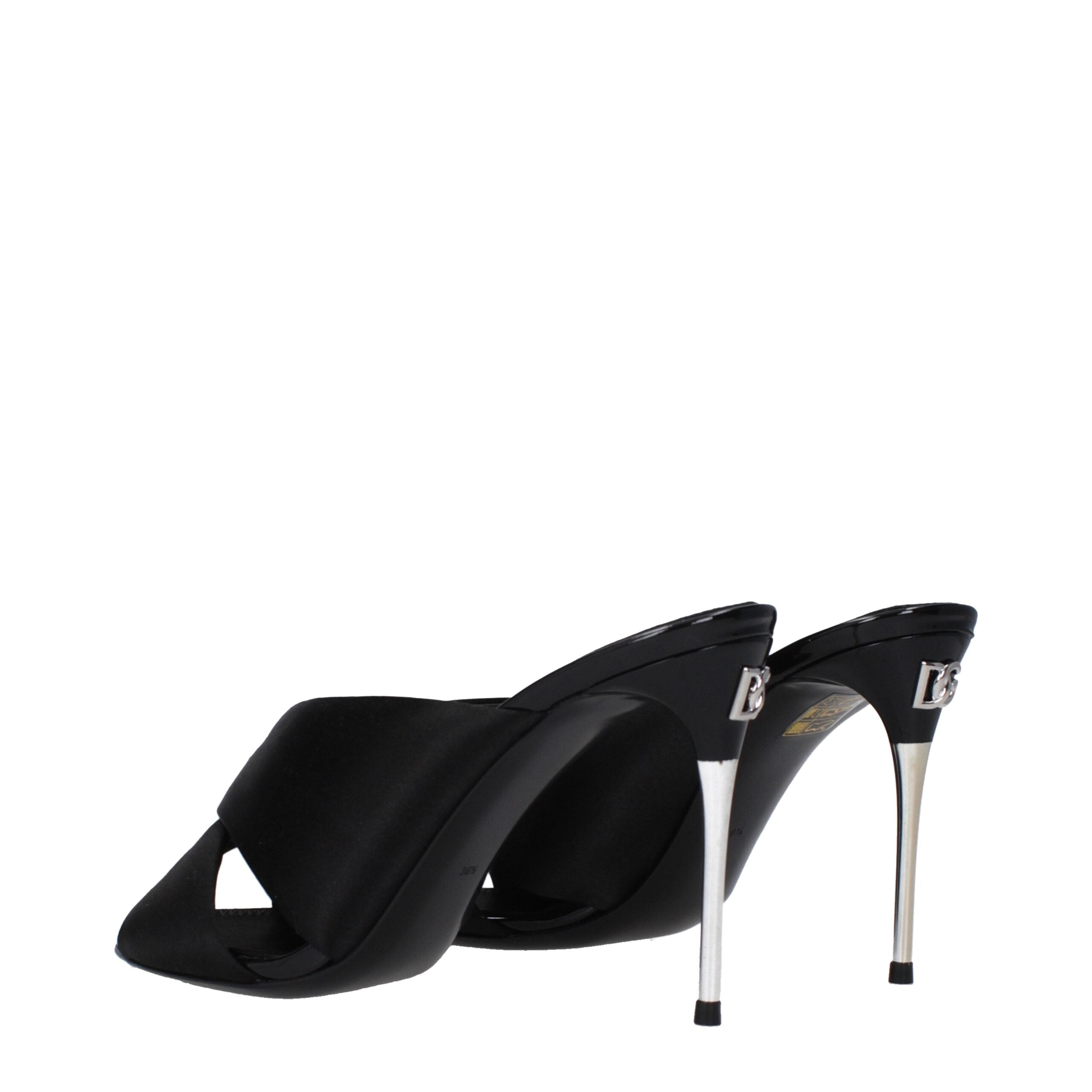 Sandales Dolce & Gabbana en satin noir à talon aiguille
