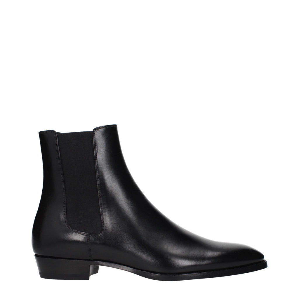 Bottines Celine en cuir noir