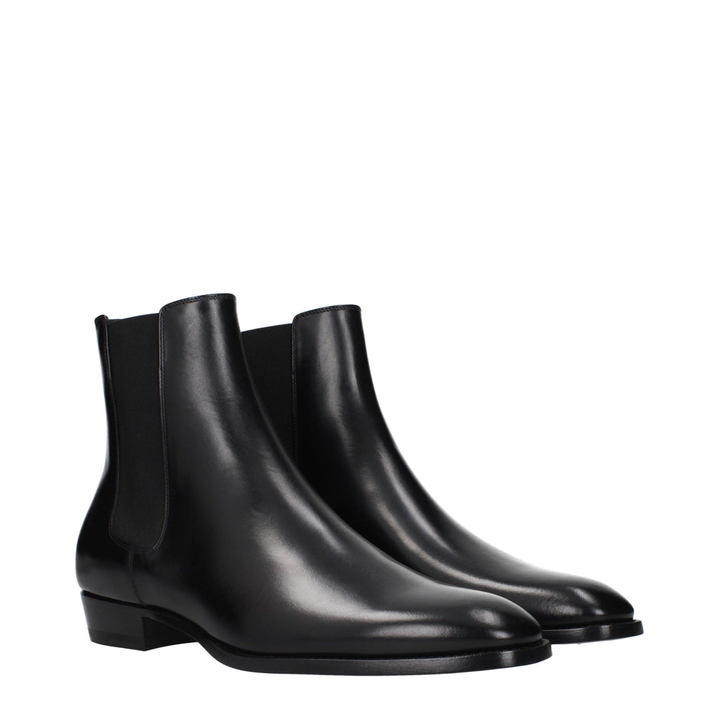 Bottines Celine en cuir noir
