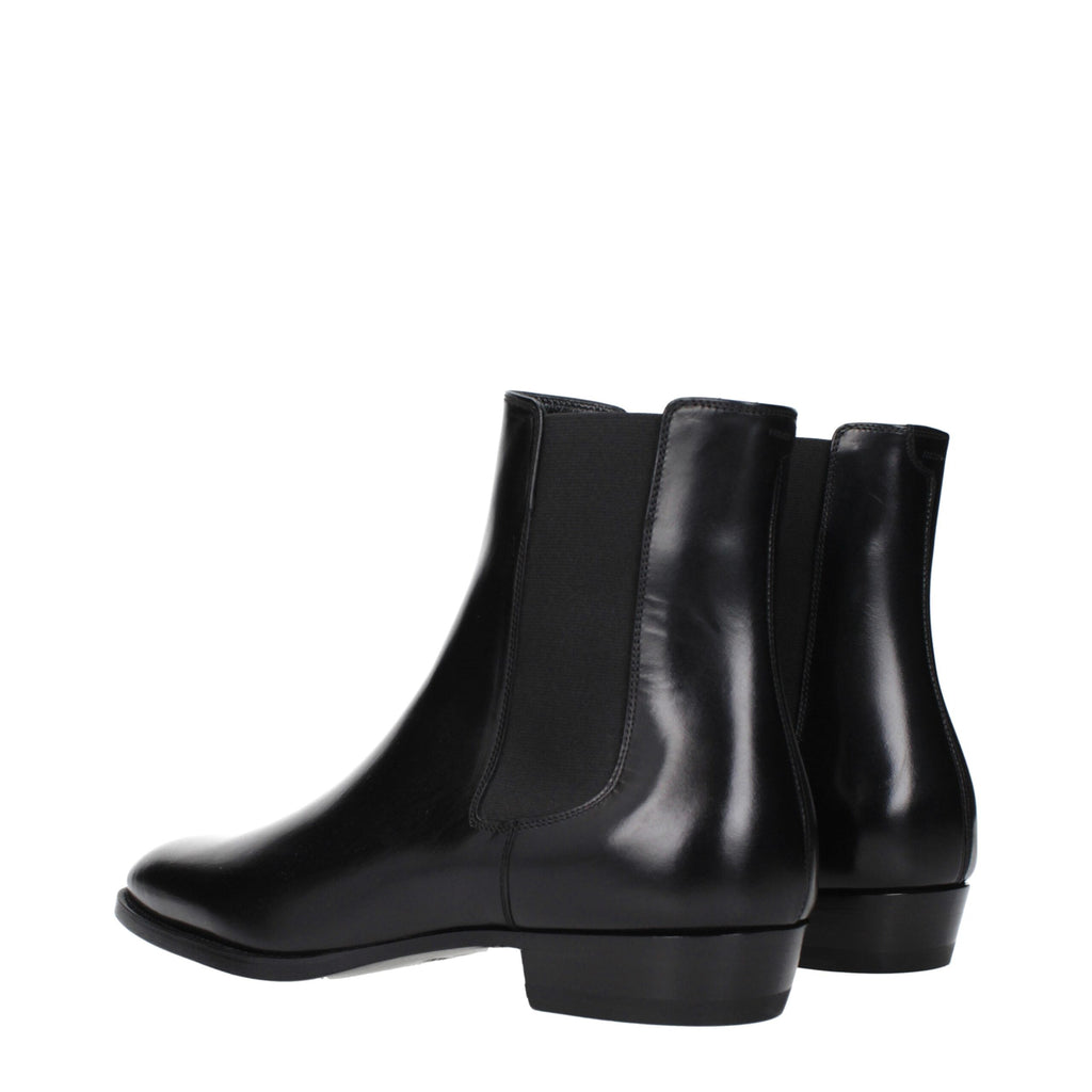 Bottines Celine en cuir noir