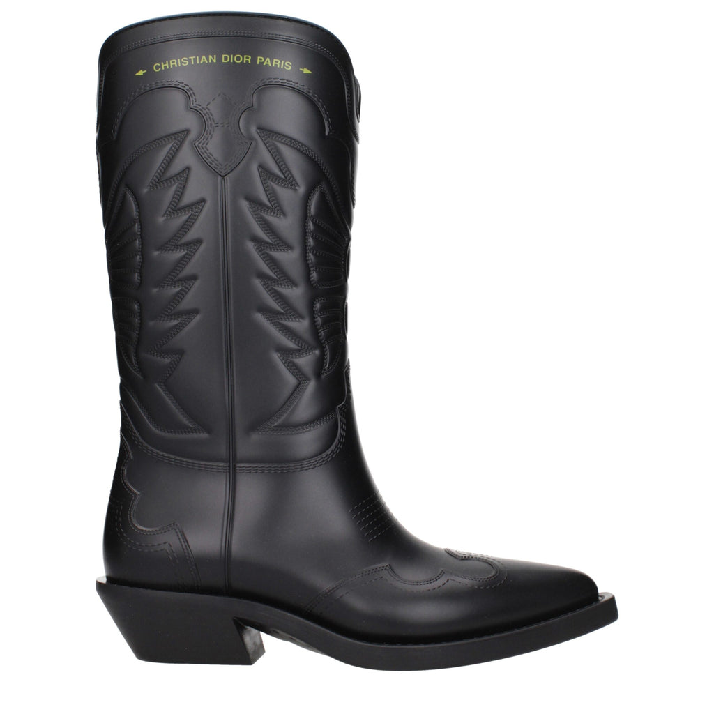 Bottes Christian Dior en coton noir
