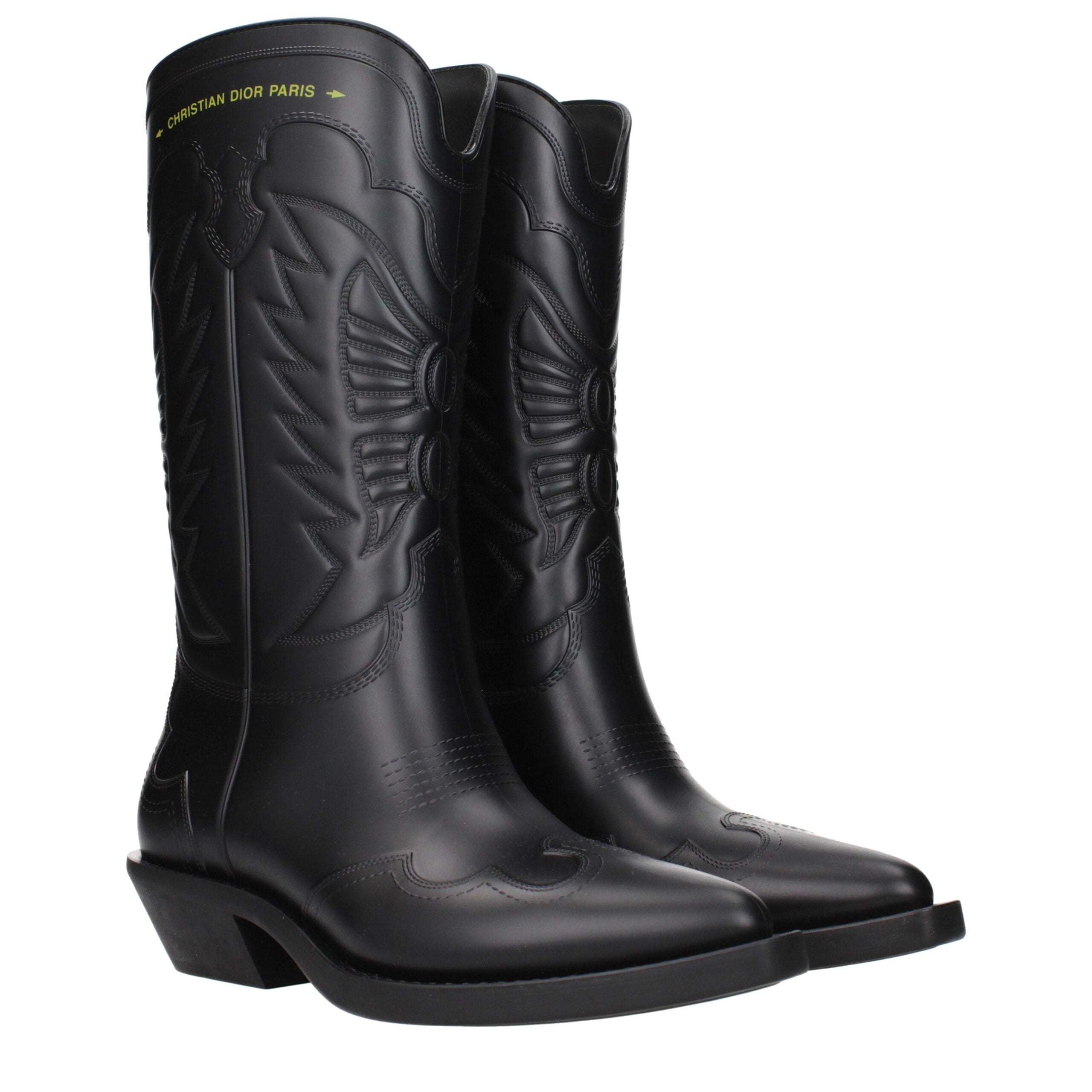 Bottes Christian Dior en coton noir