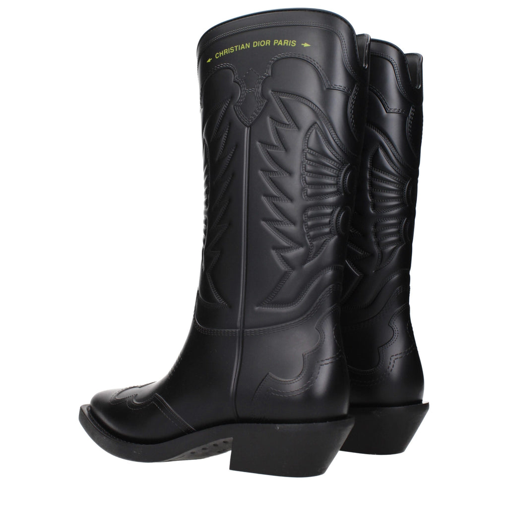 Bottes Christian Dior en coton noir