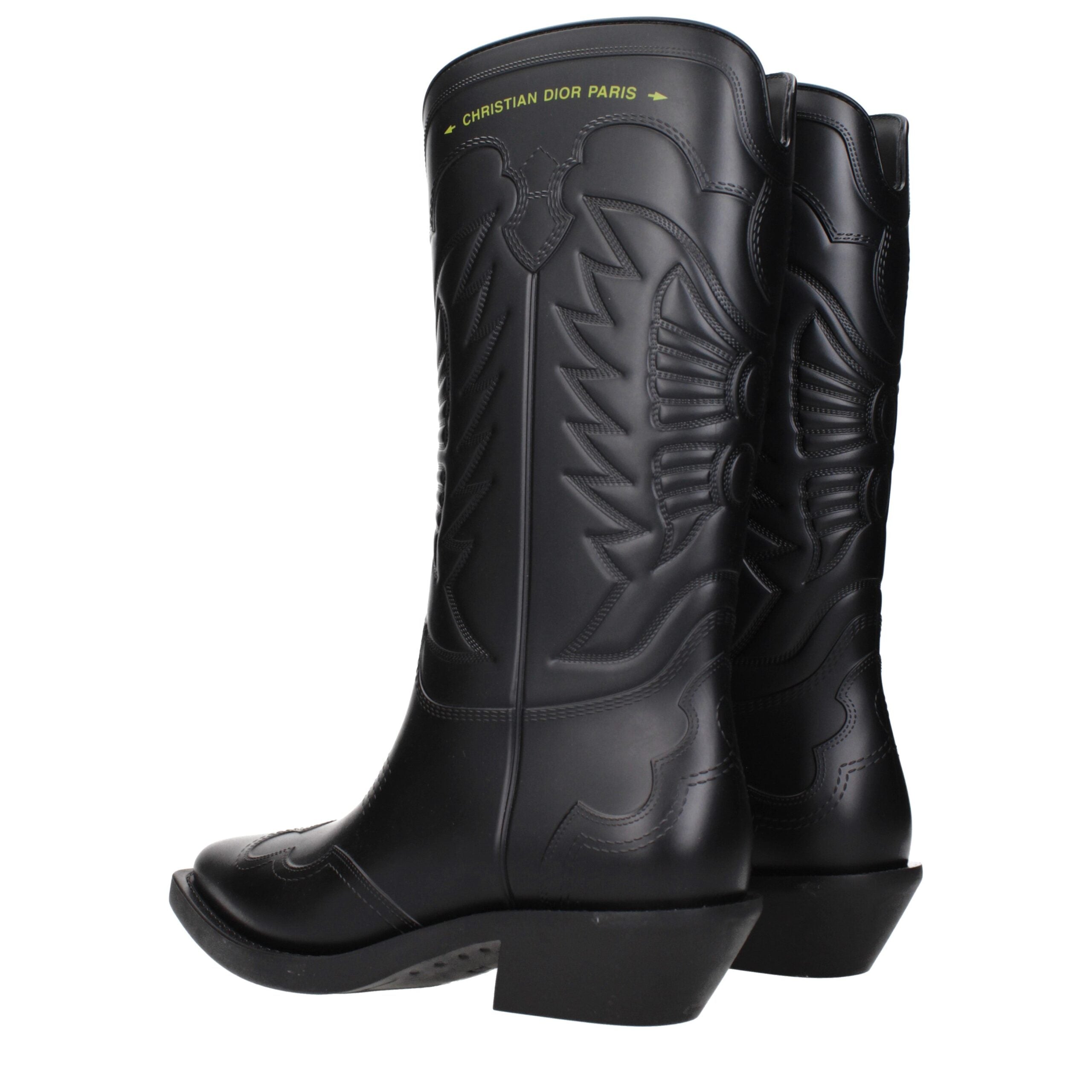 Bottes Christian Dior en coton noir
