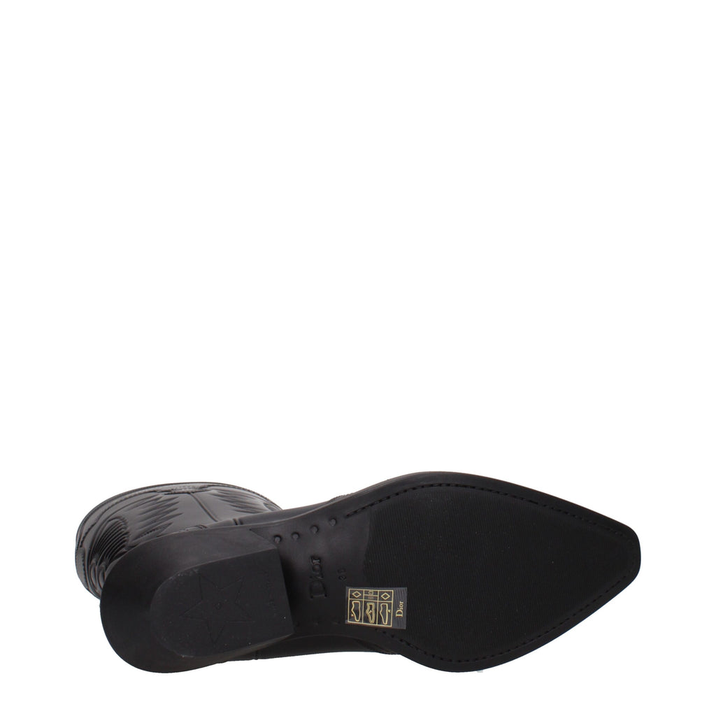 Bottes Christian Dior en coton noir