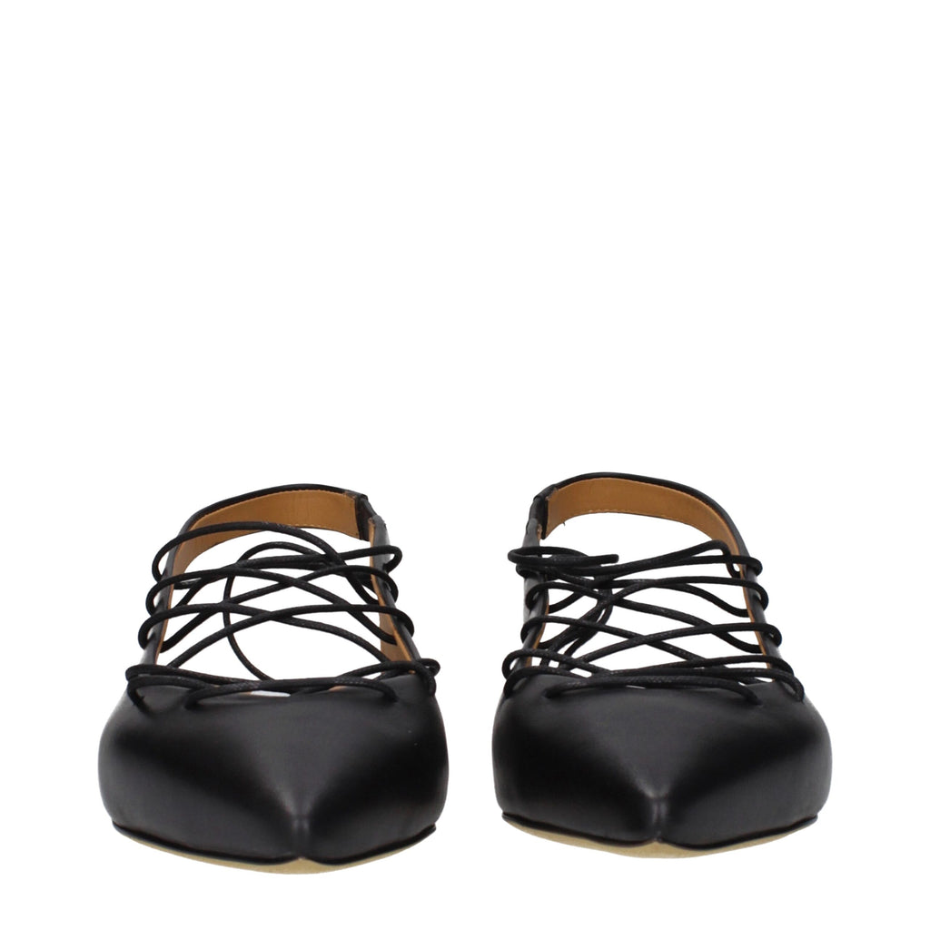 Moschino Black Leather Flats