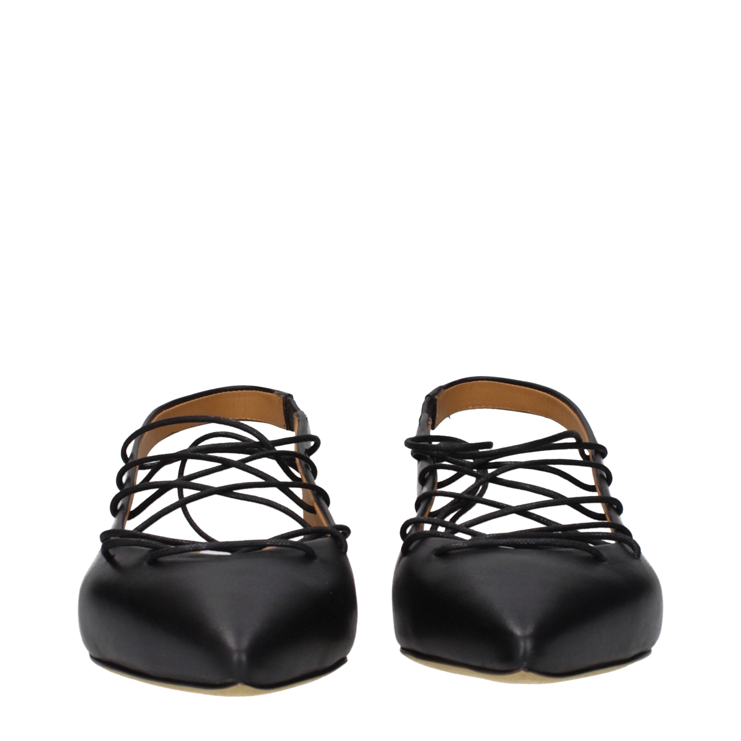 Ballerines en cuir noir Moschino