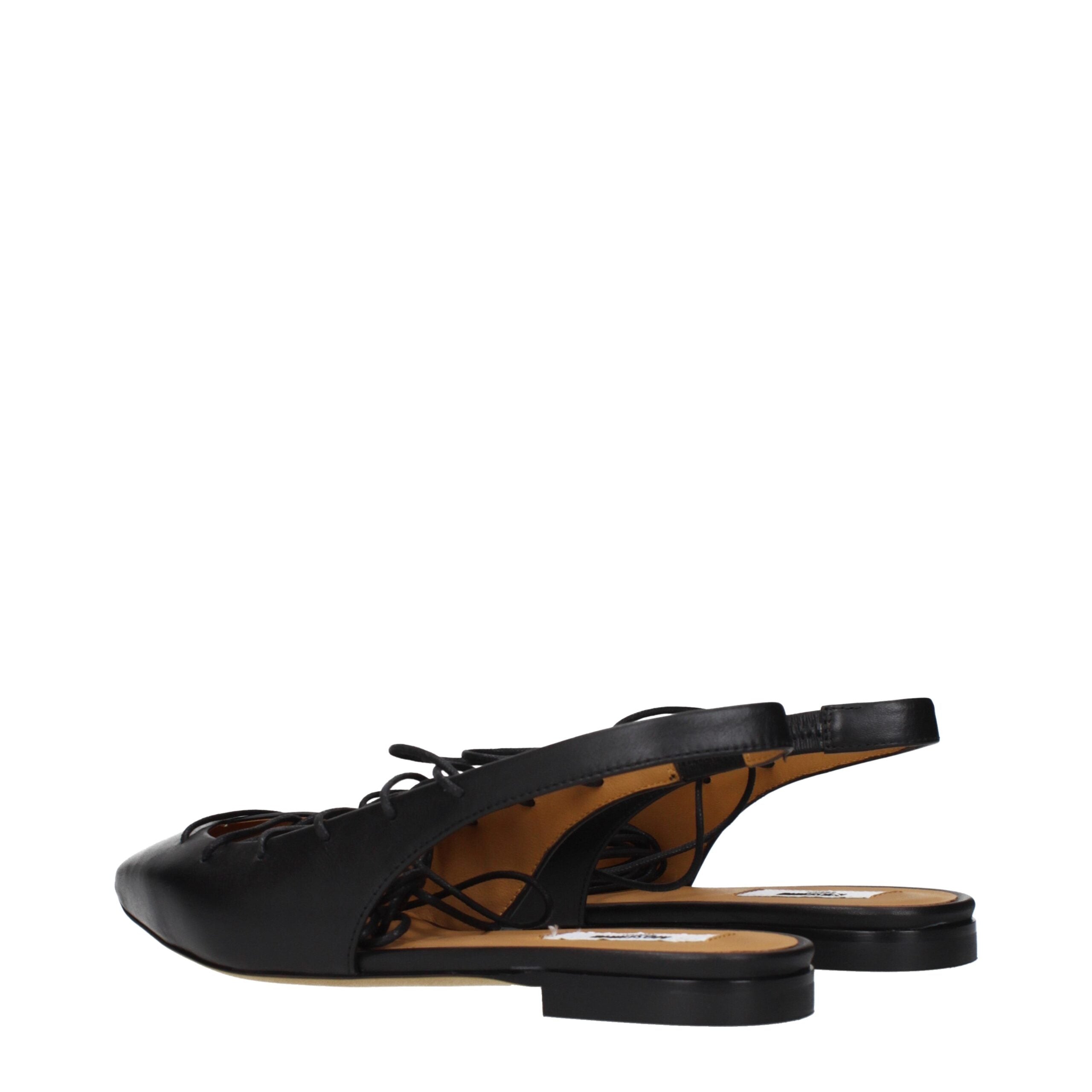 Ballerines en cuir noir Moschino