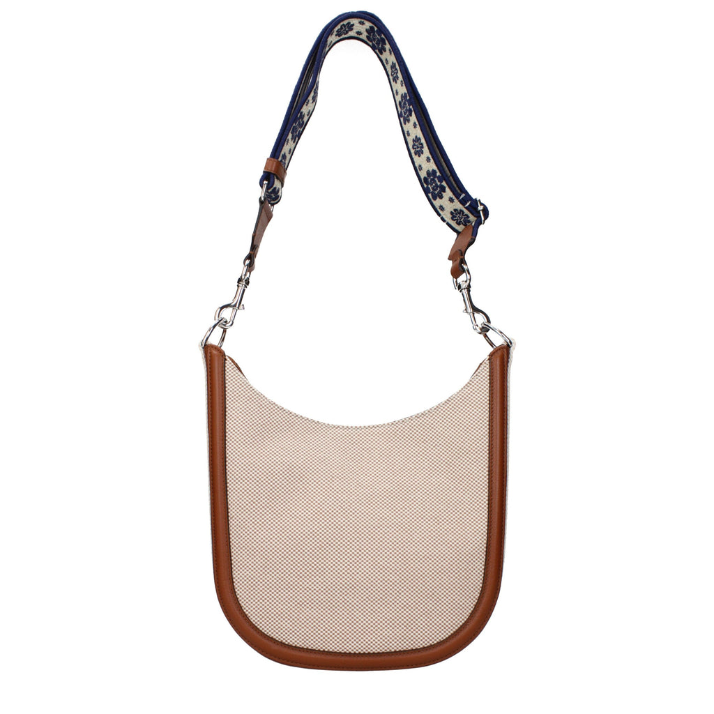 Sac bandoulière Valentino Garavani en tissu beige