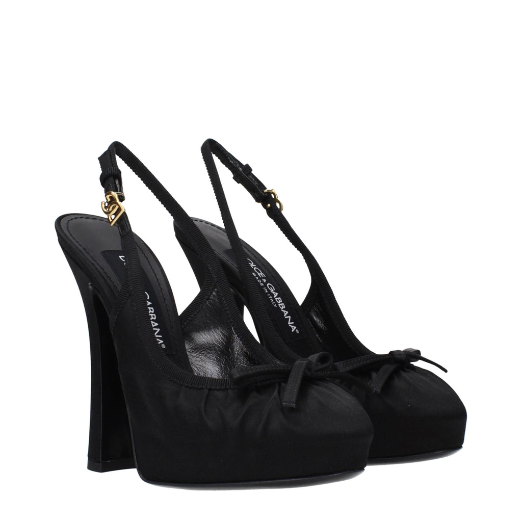 Escarpins Dolce & Gabbana en satin noir à talon haut