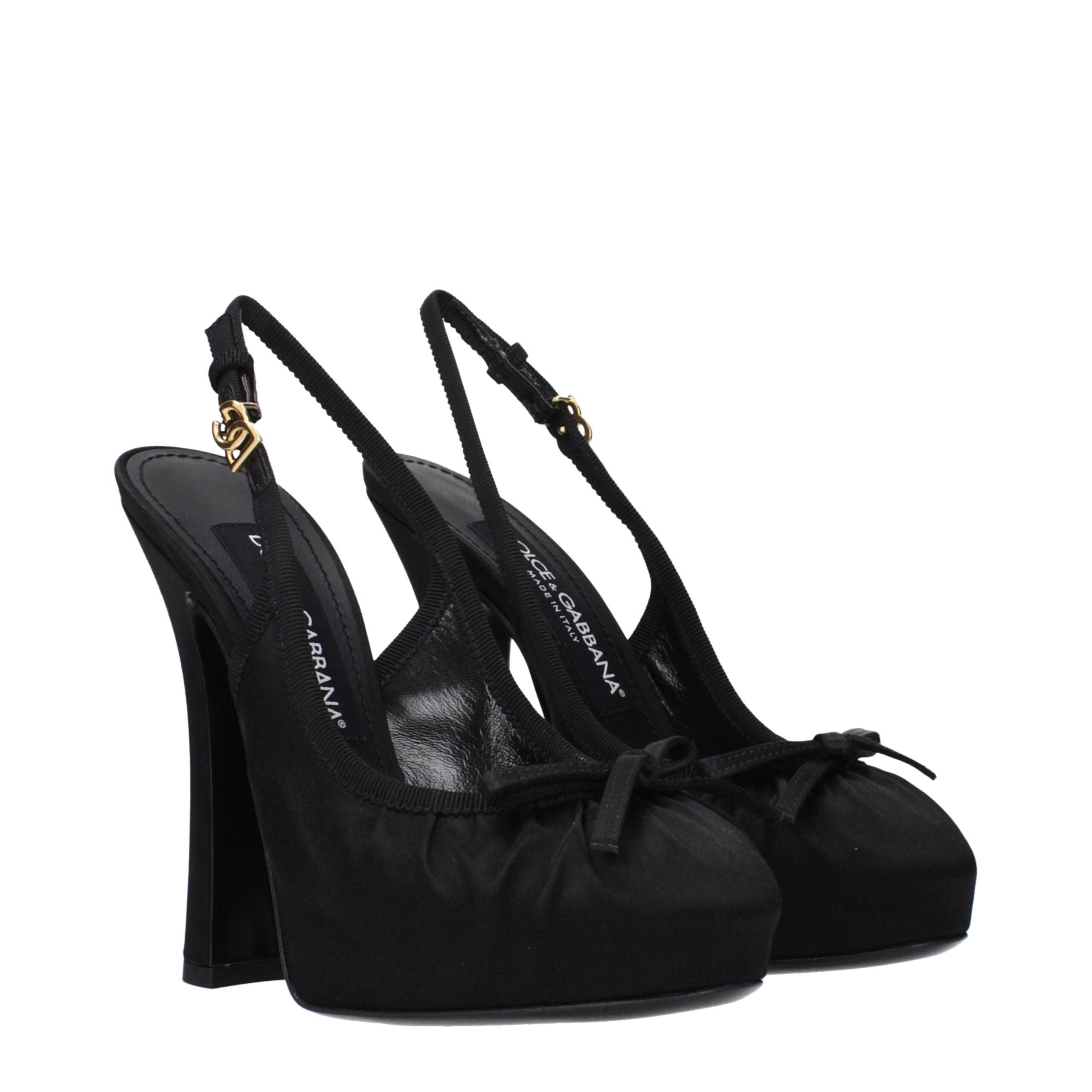 Escarpins Dolce & Gabbana en satin noir à talon haut