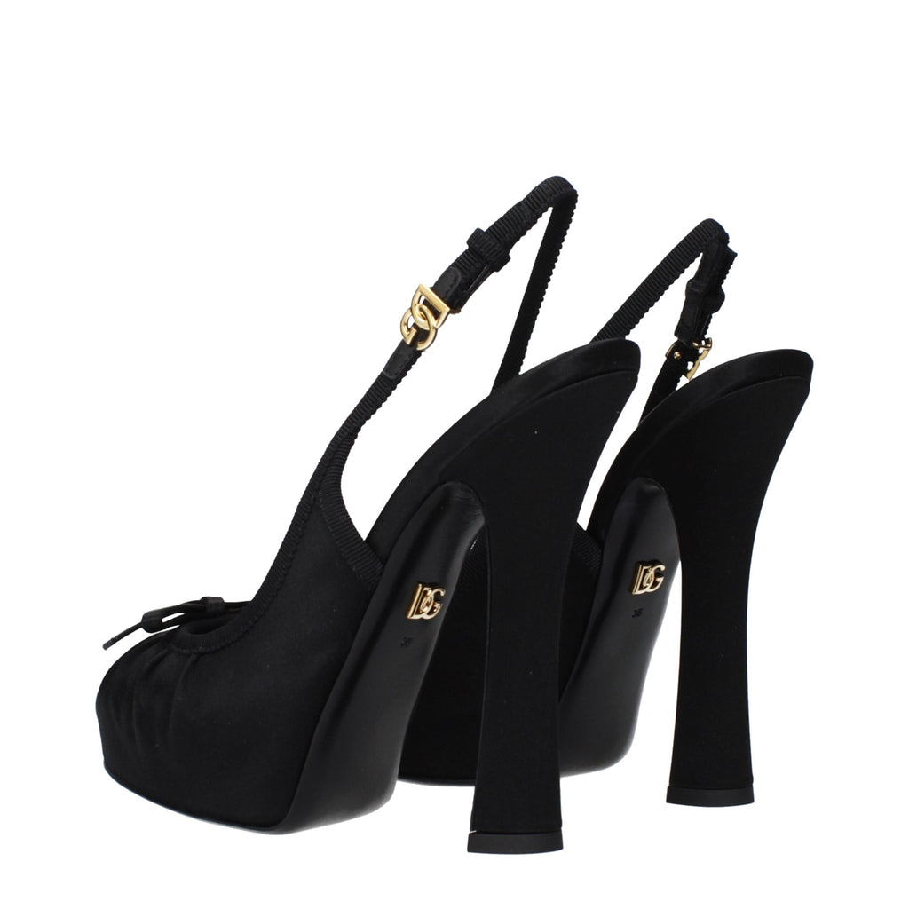 Escarpins Dolce & Gabbana en satin noir à talon haut