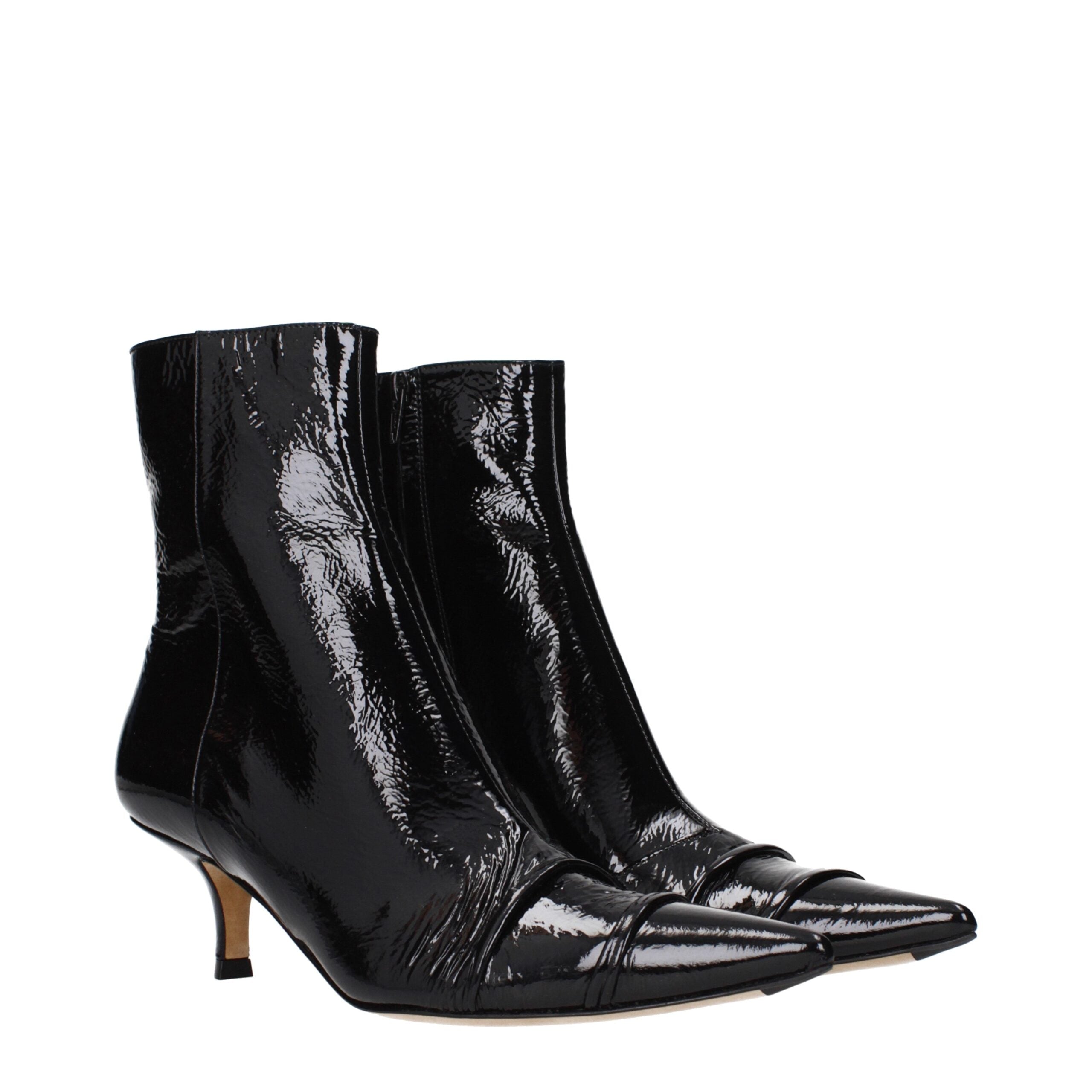 Maison Margiela Bottines en cuir noir