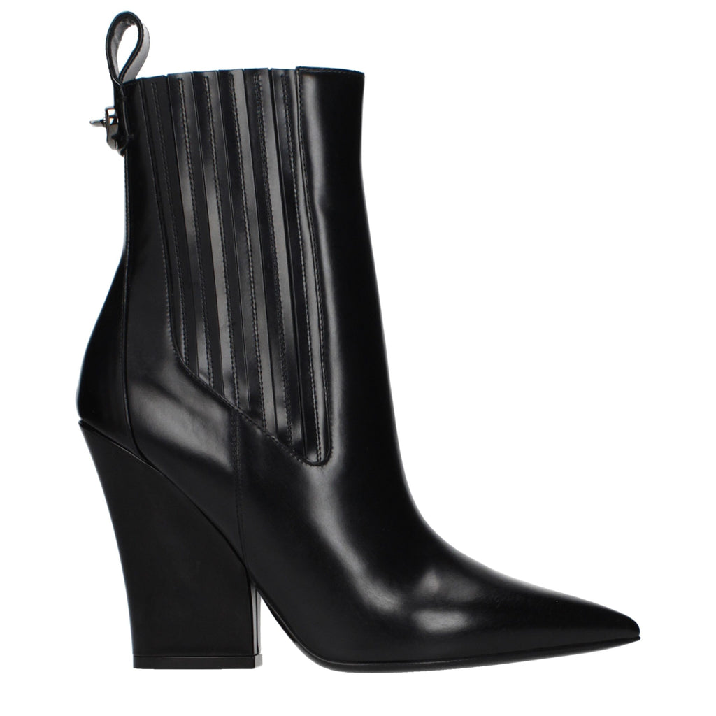 Bottines Valentino Garavani en cuir noir
