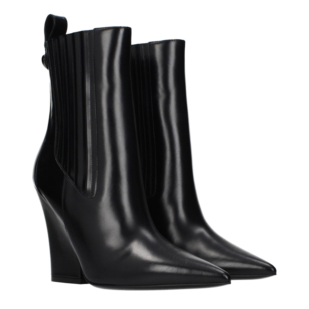 Bottines Valentino Garavani en cuir noir