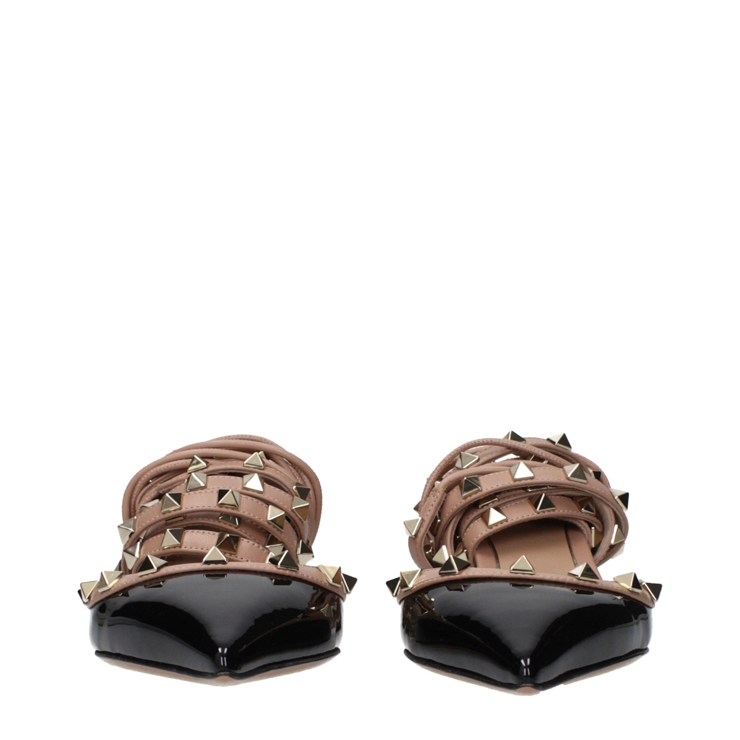 Sandales Valentino Garavani en cuir noir à enfiler