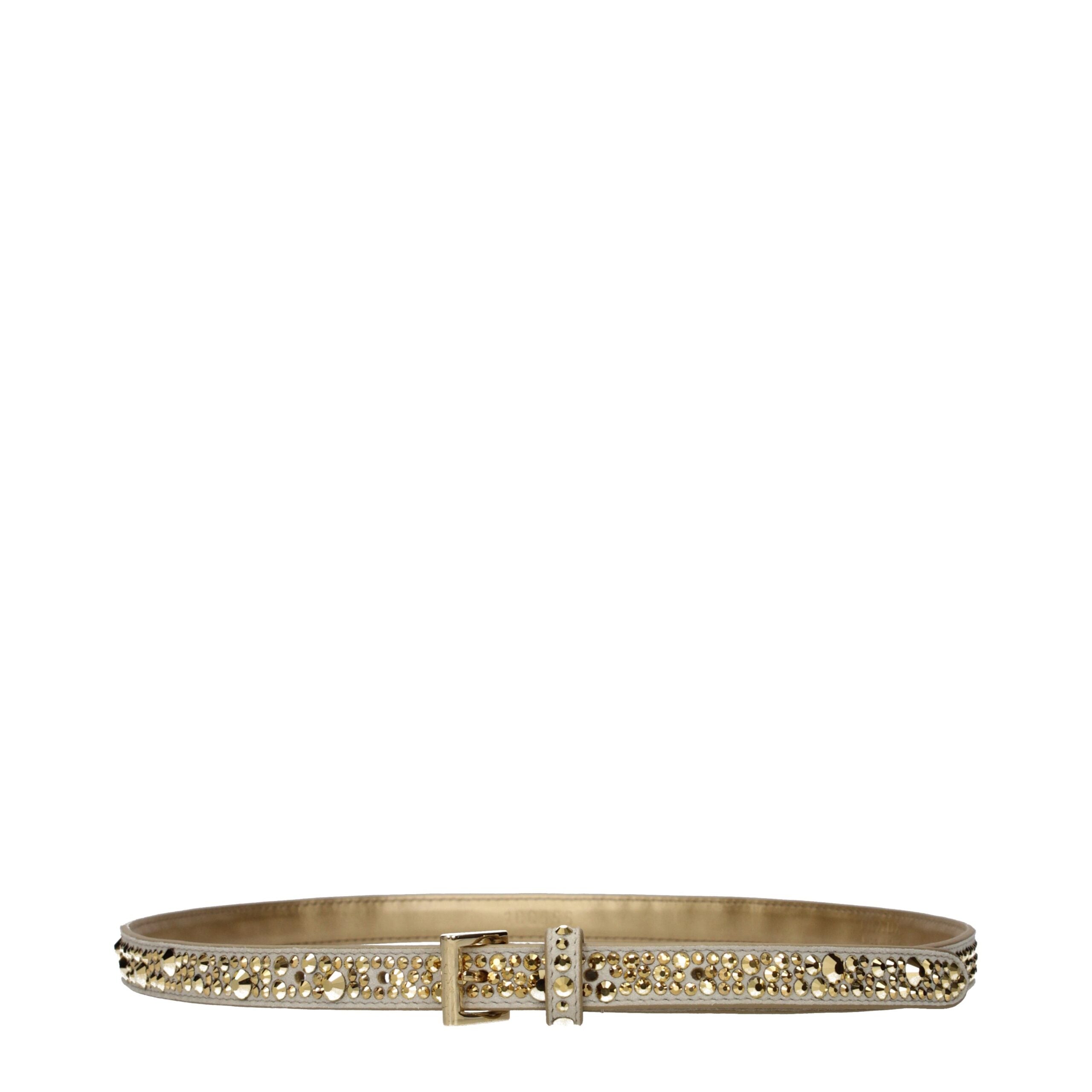 Ceinture régulière Prada en cuir doré
