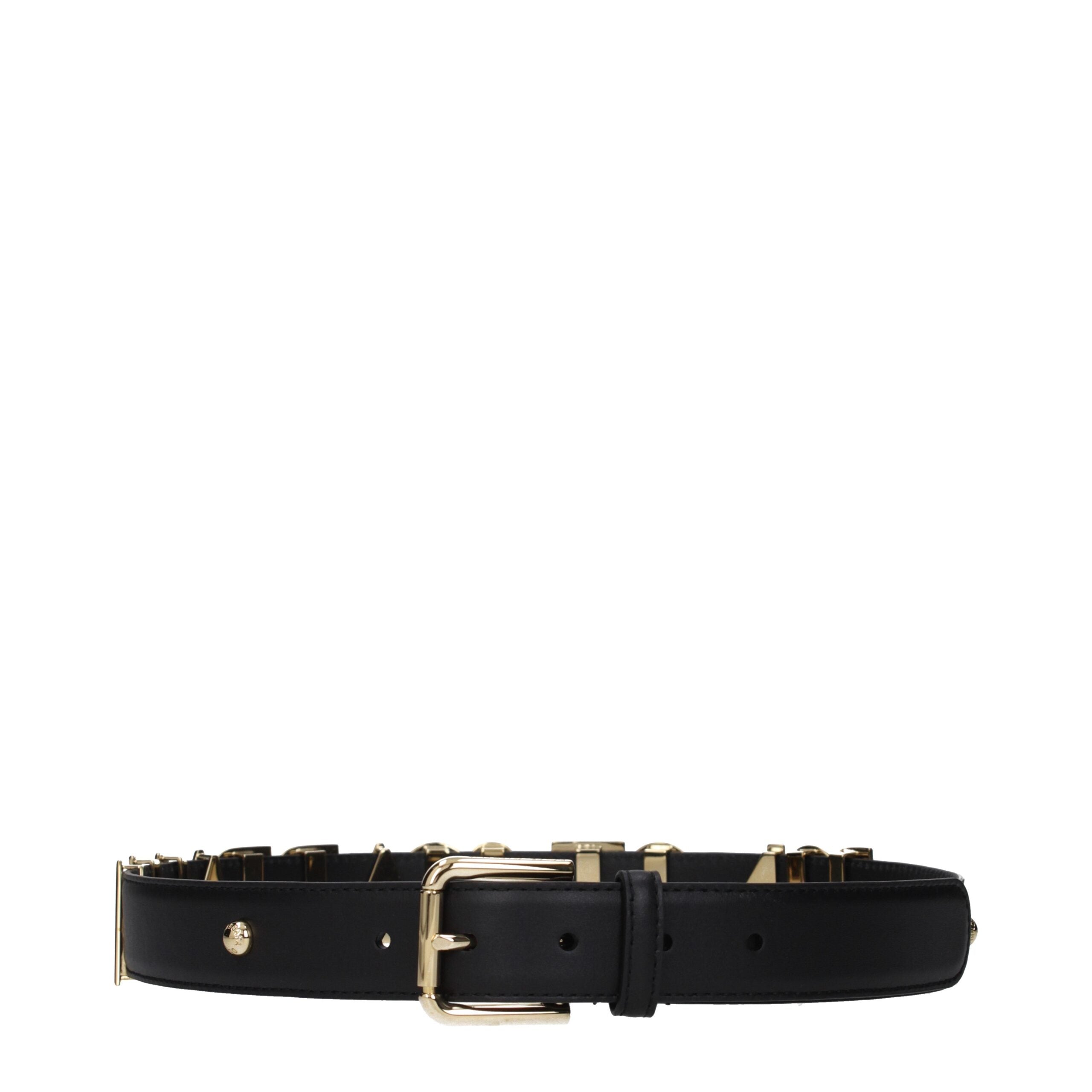 Ceinture régulière en cuir noir Dolce & Gabbana